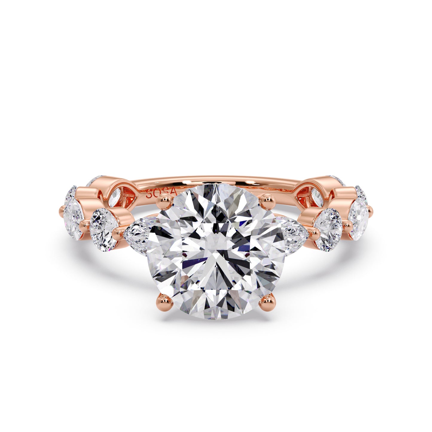 3 carat round, Round/Marquise setting