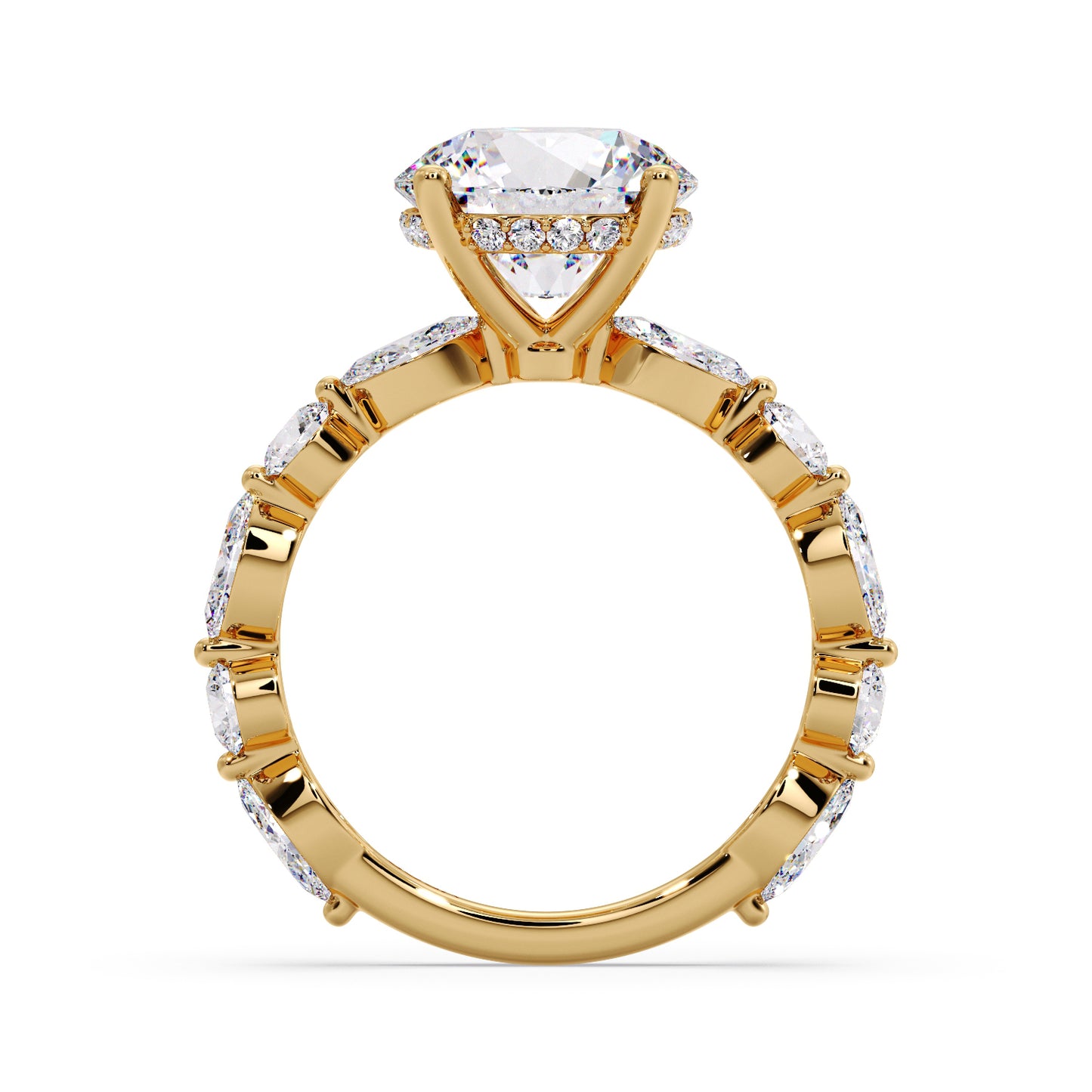 3 carat round, Round/Marquise setting