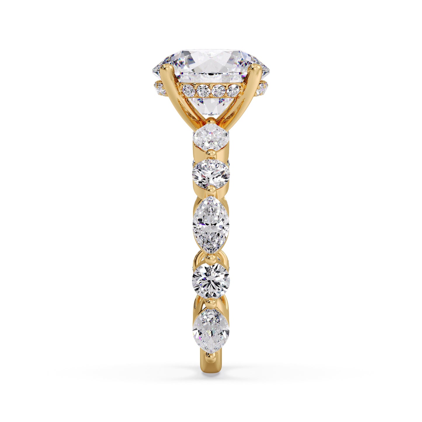 3 carat round, Round/Marquise setting