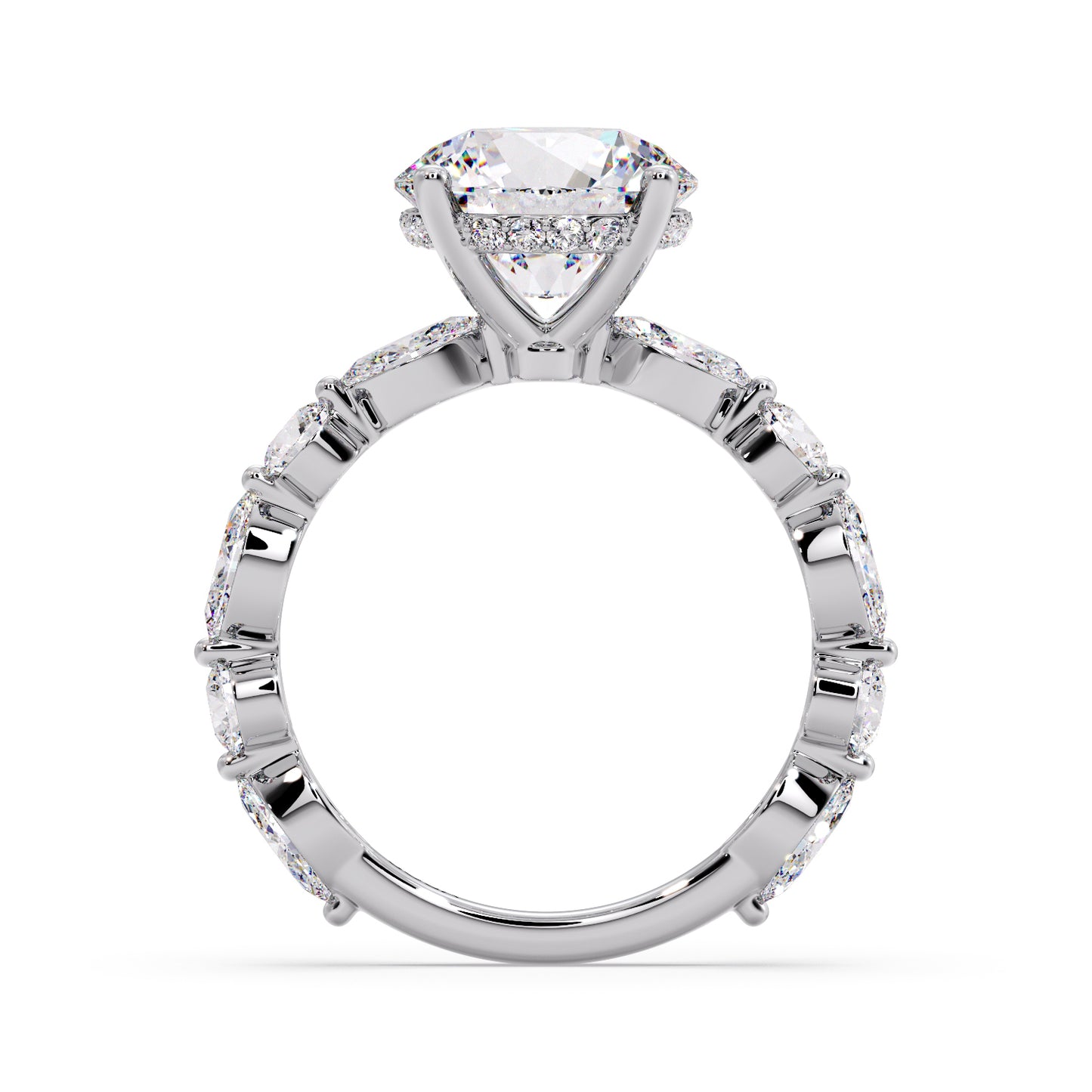 3 carat round, Round/Marquise setting