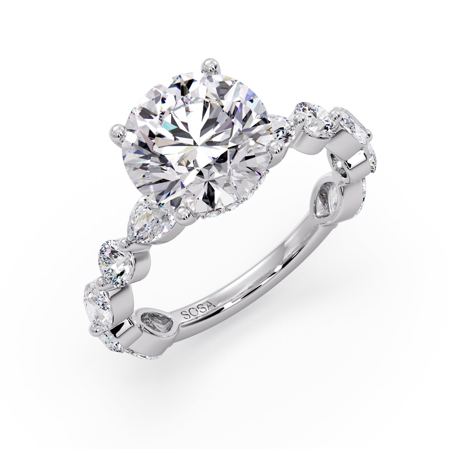 3 carat round, Round/Marquise setting