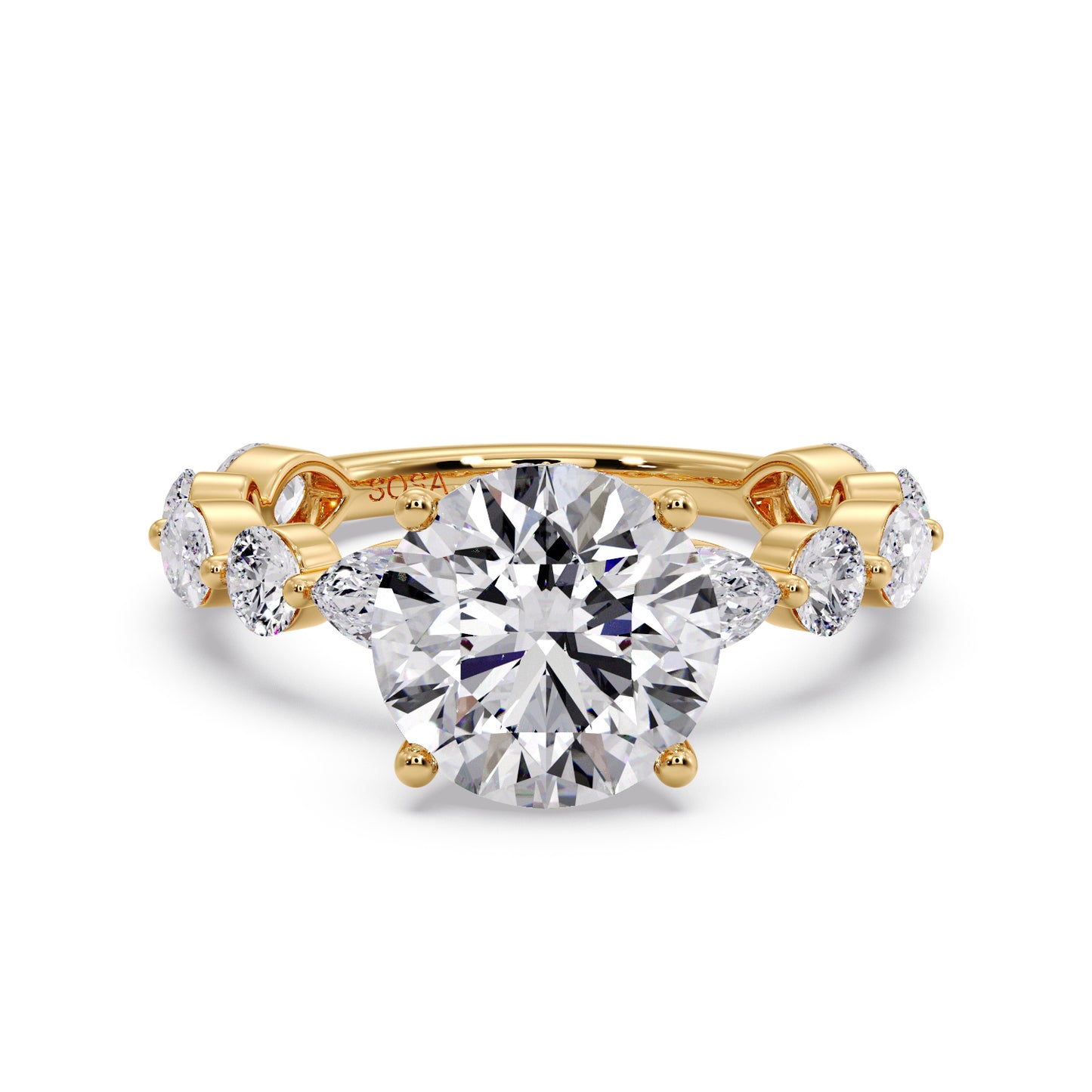 3 carat round, Round/Marquise setting