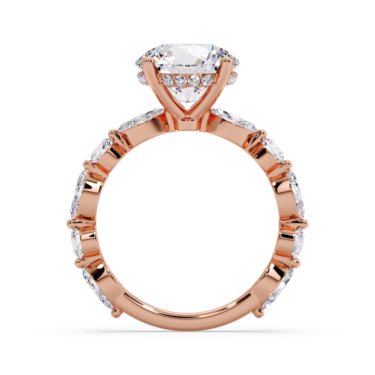 3 carat round, Round/Marquise setting