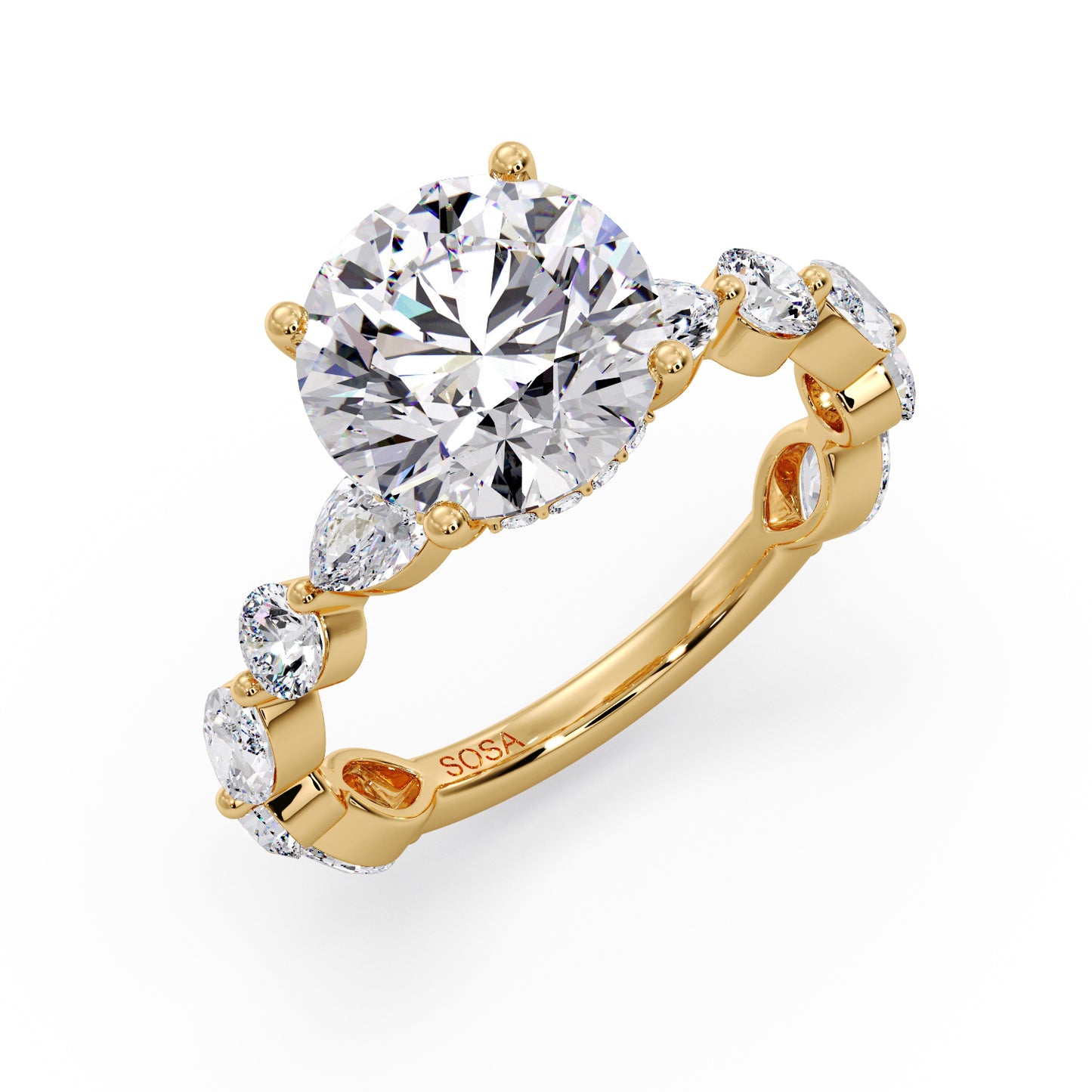 3 carat round, Round/Marquise setting