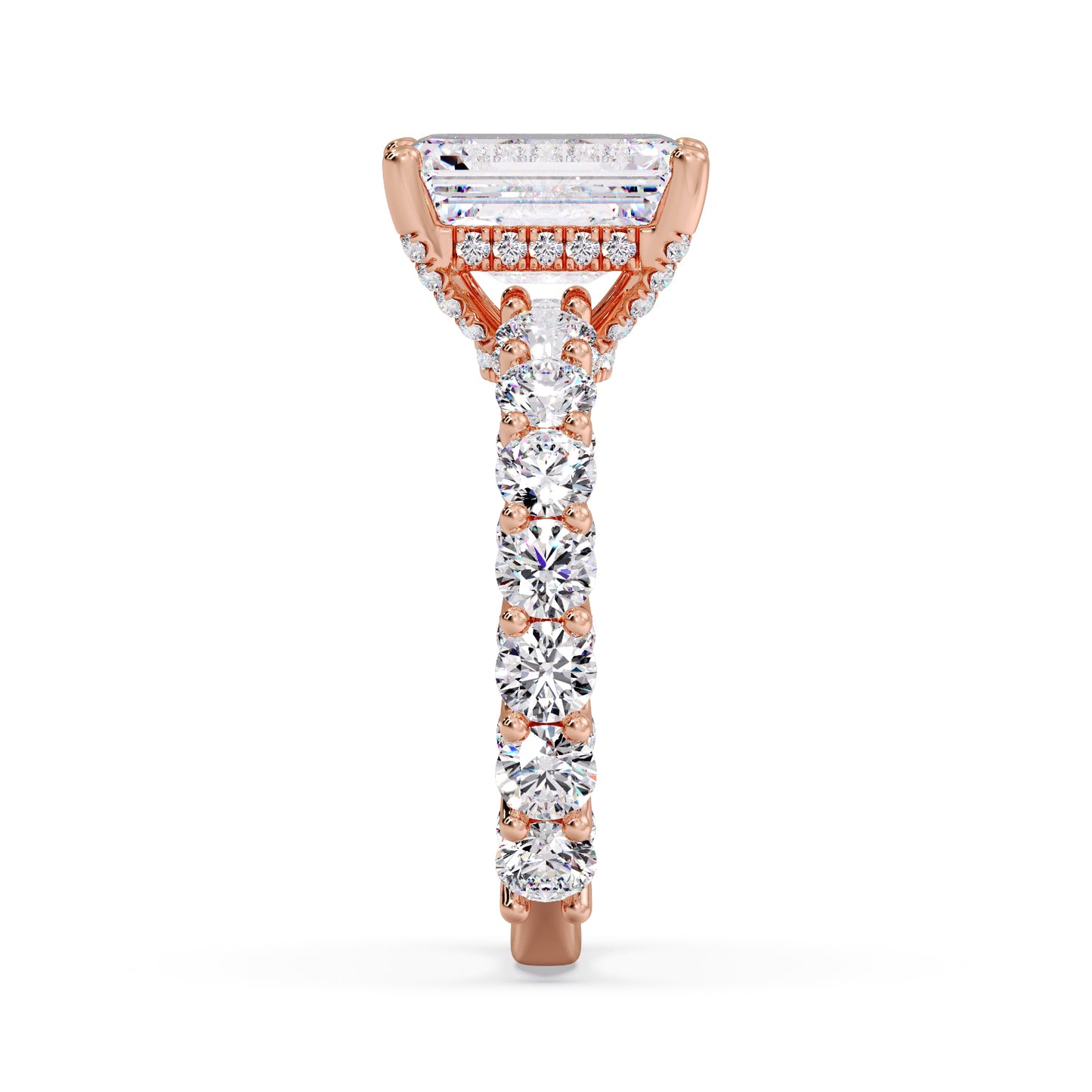 3 Carat Emerald cut infinite setting