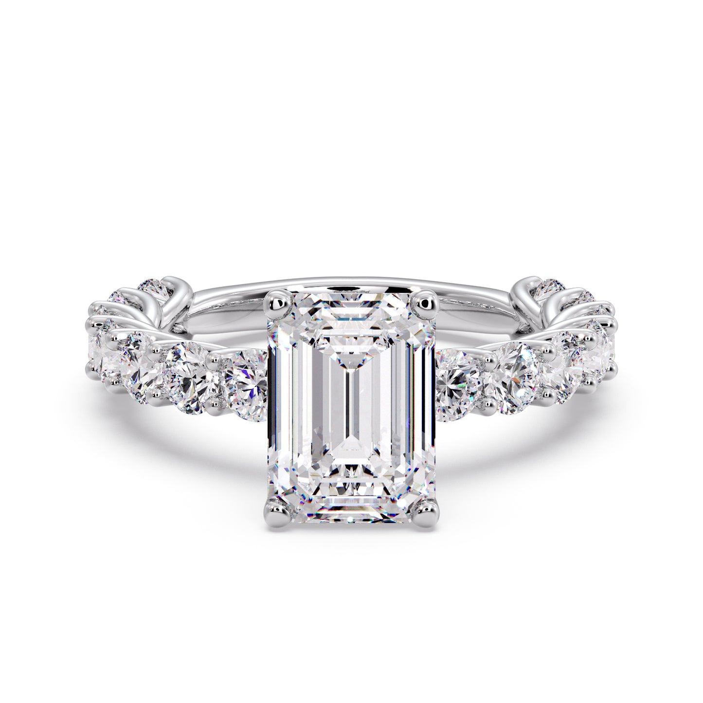 Emerald diamond cut in my infinite round band setting