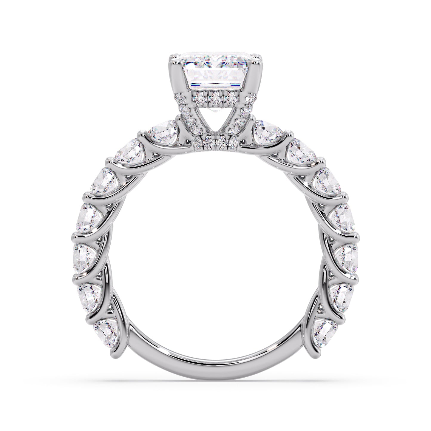 Emerald diamond cut in my infinite round band setting