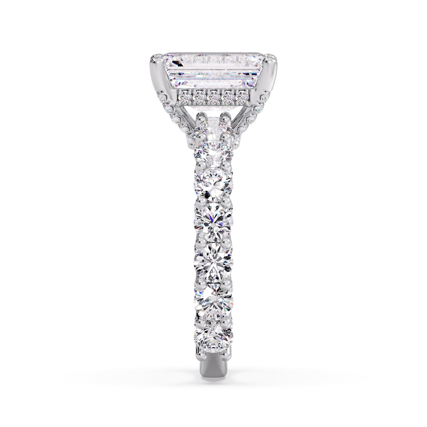 Emerald diamond cut in my infinite round band setting