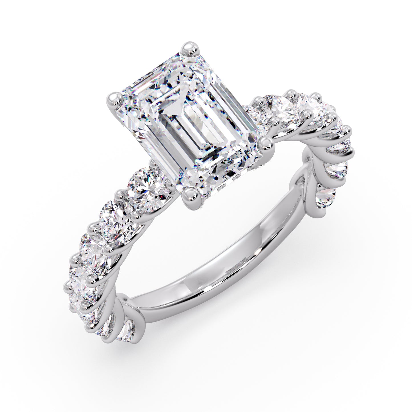 Emerald diamond cut in my infinite round band setting