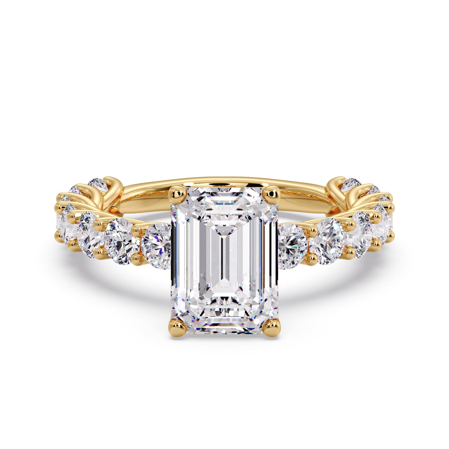Emerald diamond cut in my infinite round band setting
