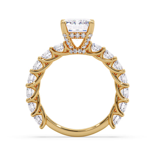 Emerald diamond cut in my infinite round band setting