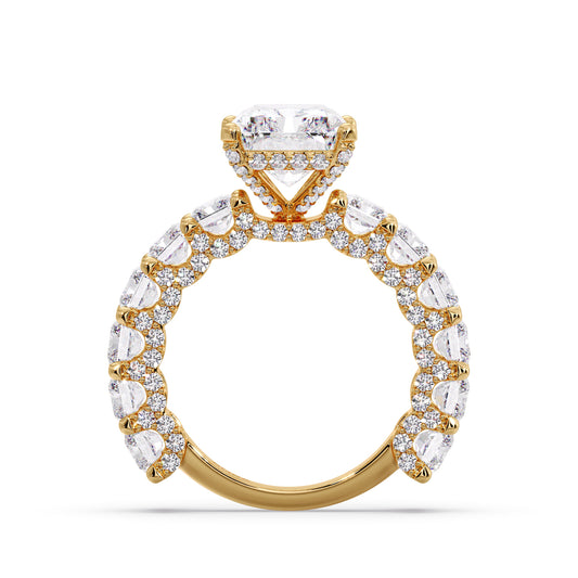 Infinite radiant diamond band engagement ring