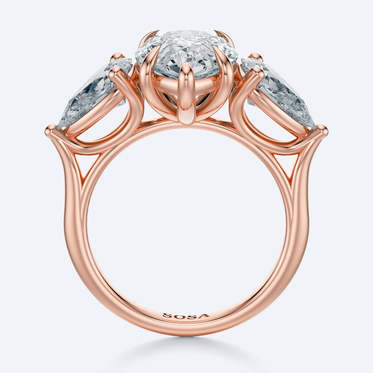3 stone pear shape ring