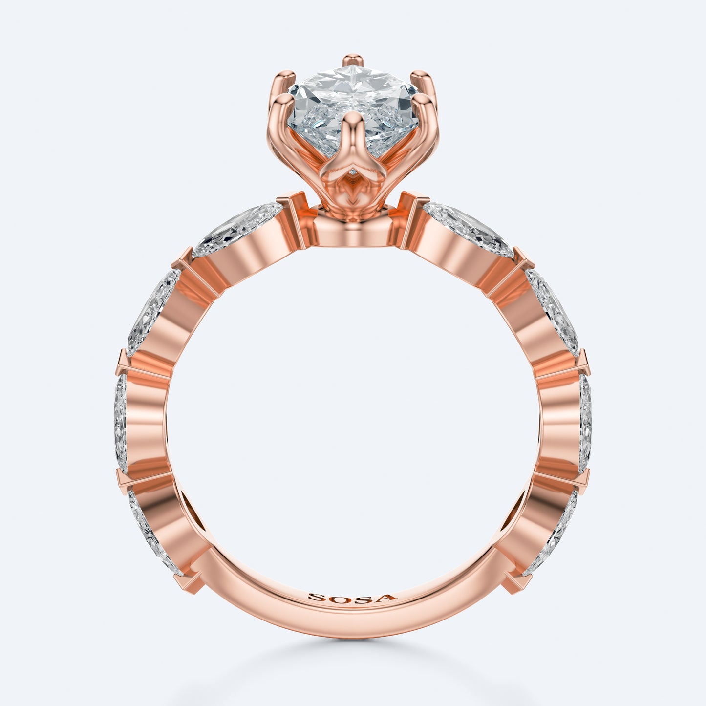 2 Carat marquise Vera Leaf setting