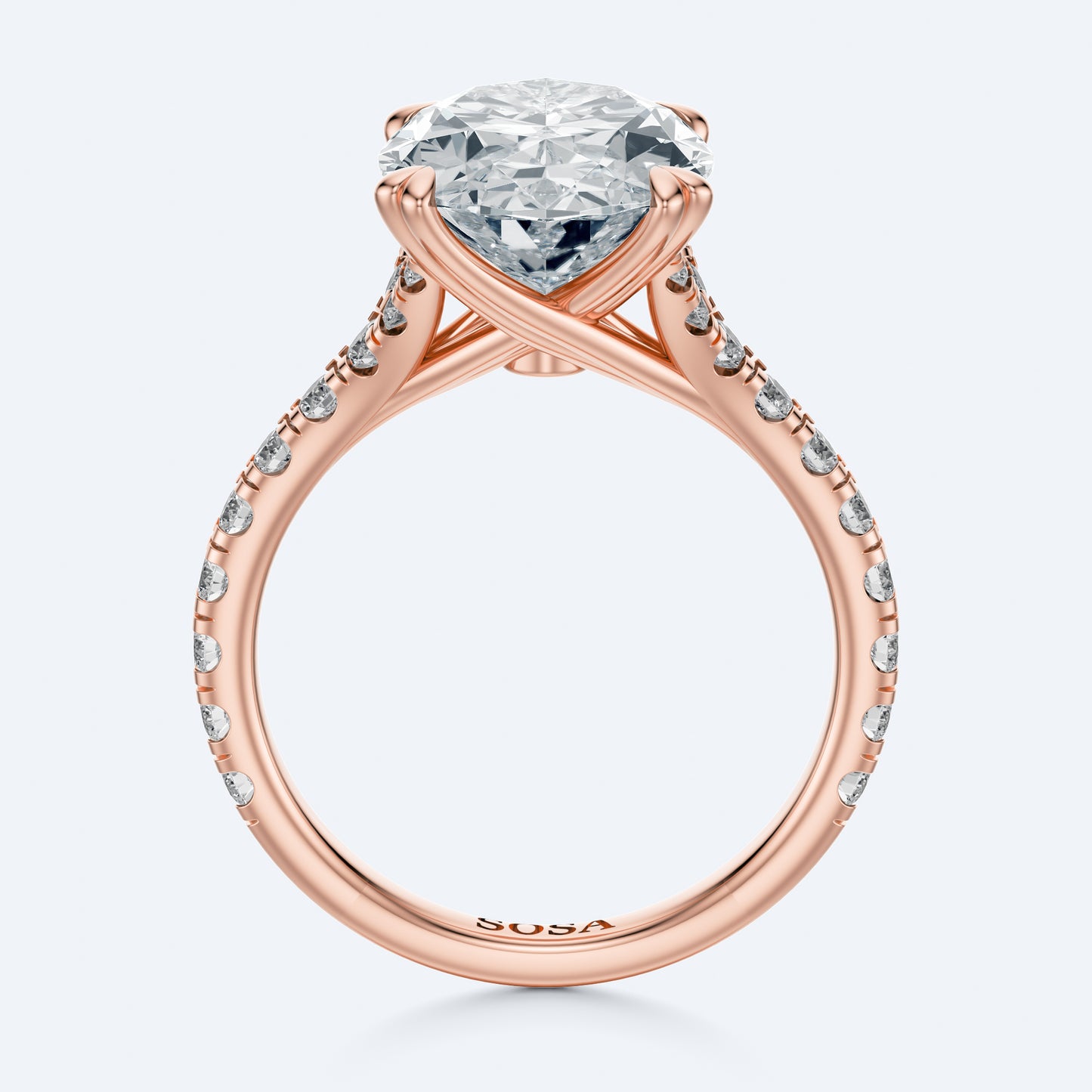 5 Carat Oval luna sol setting