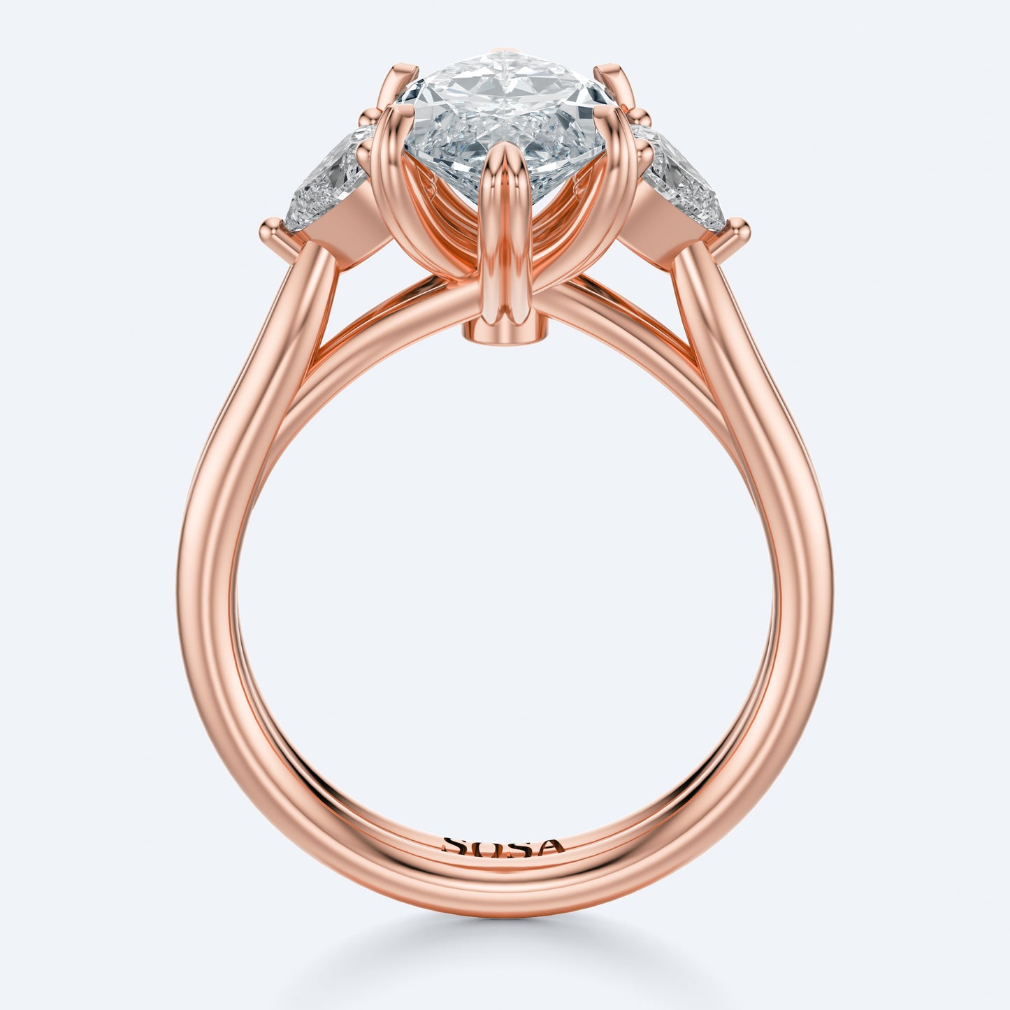 3 Carat Marquise crown of hearts setting