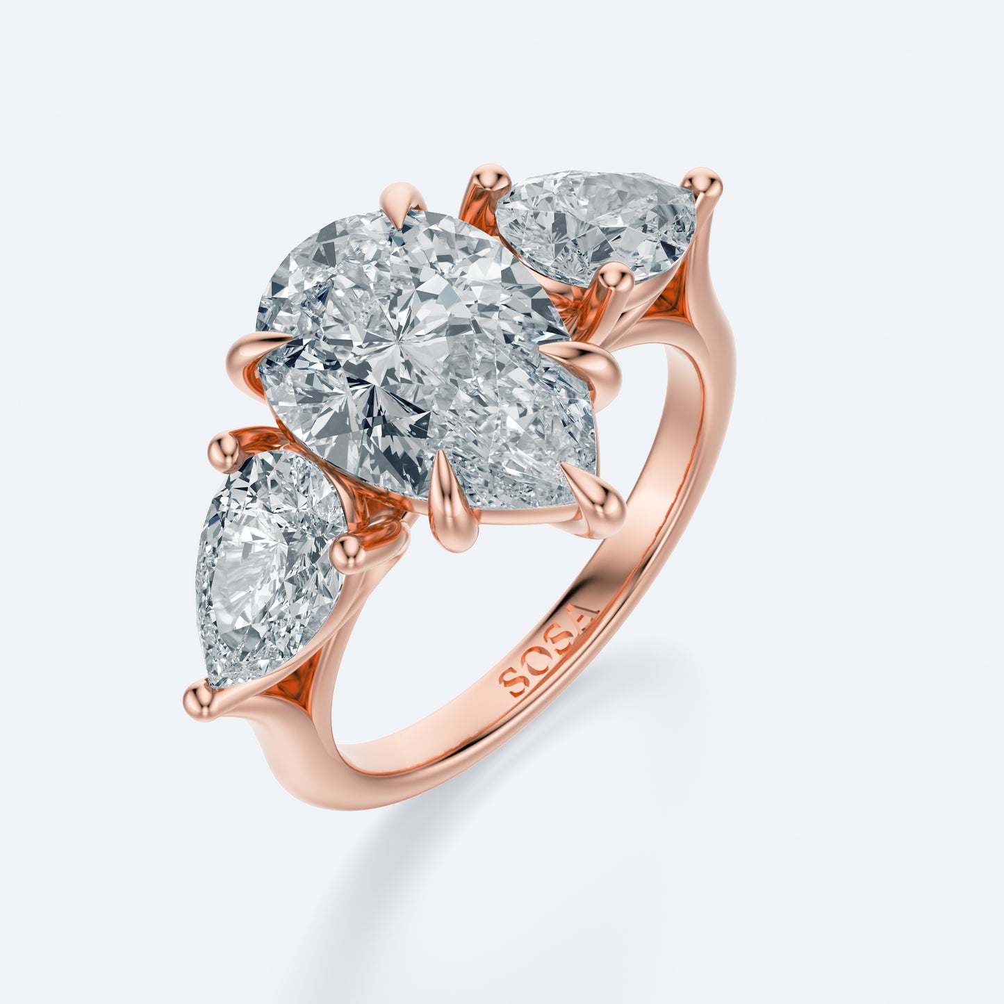 3 stone pear shape ring