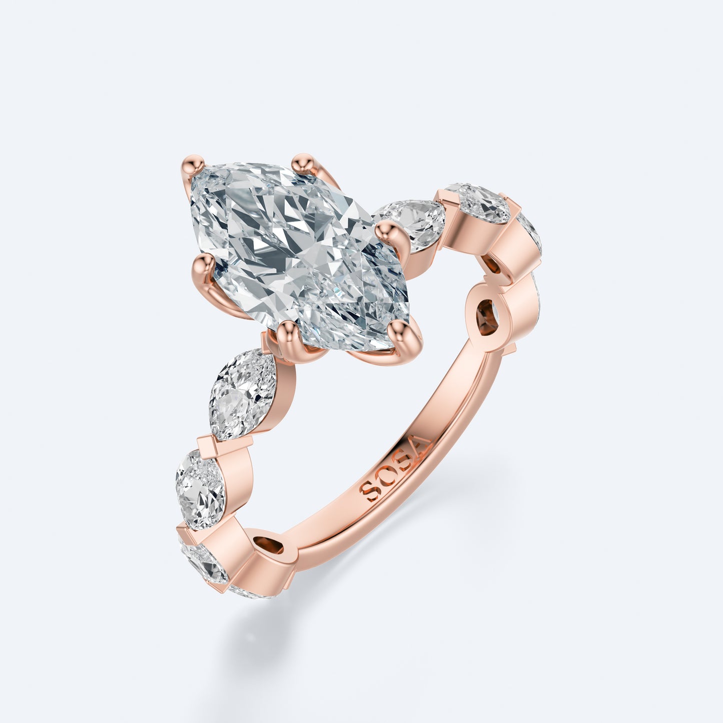 2 Carat marquise Vera Leaf setting