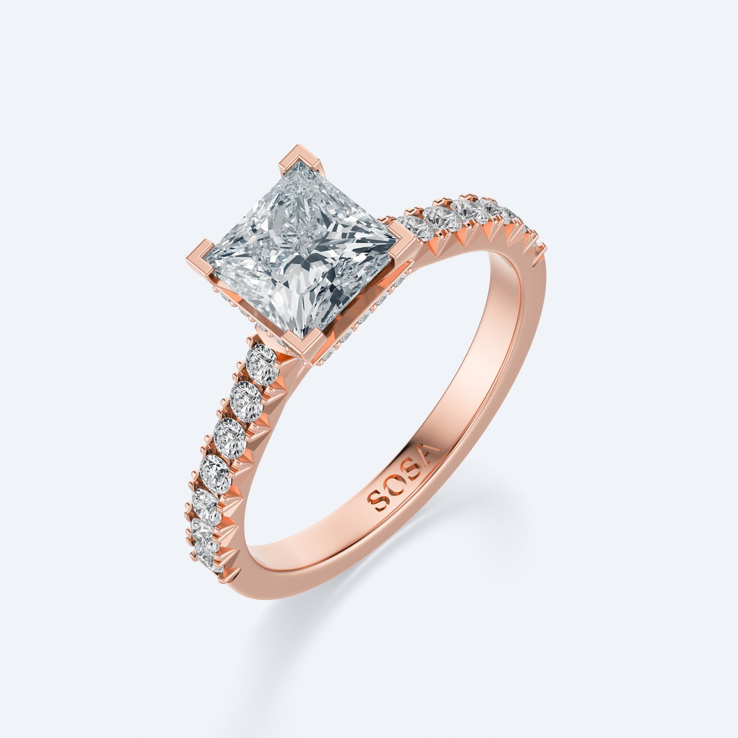 1.5 Carat princess cut luna setting