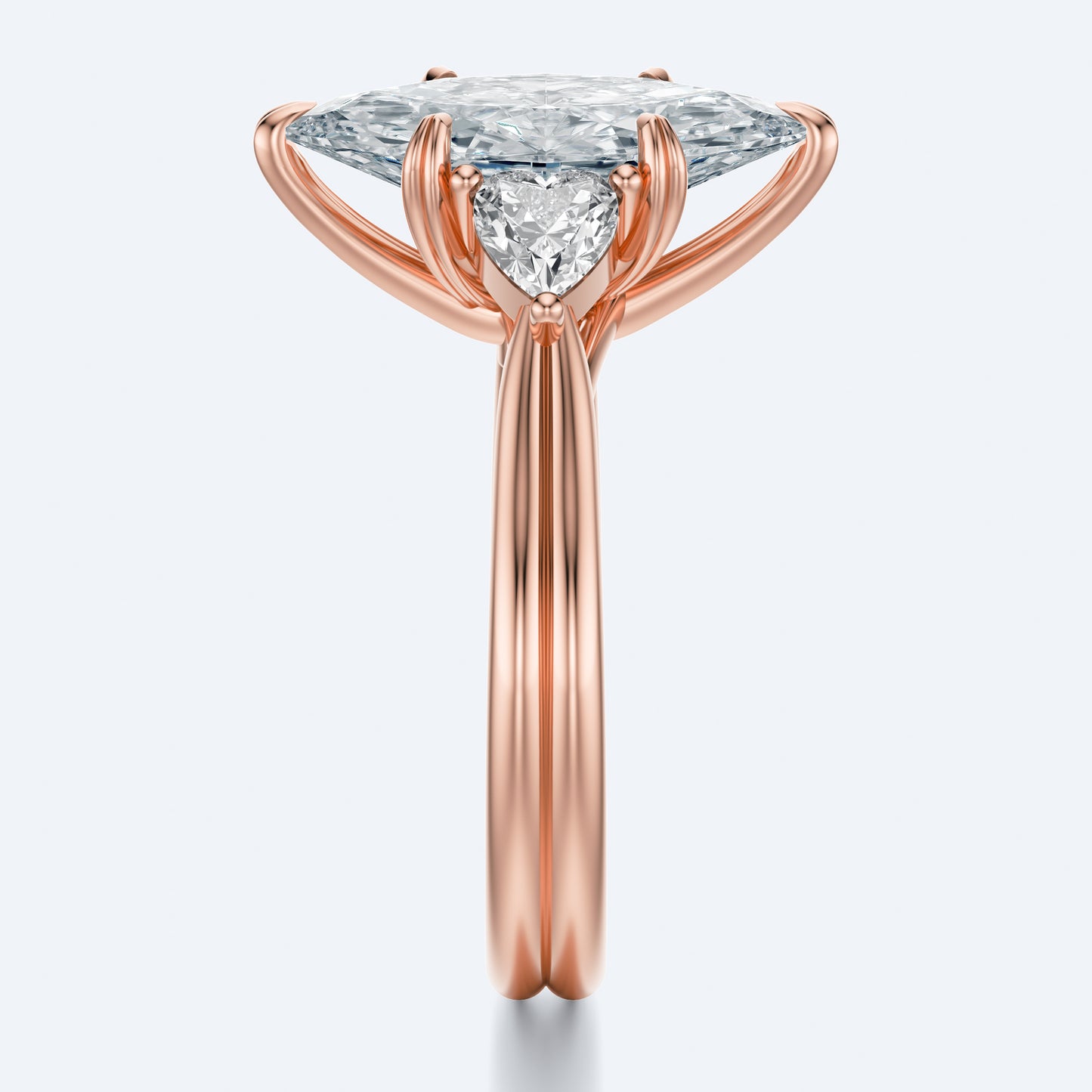 3 Carat Marquise crown of hearts setting