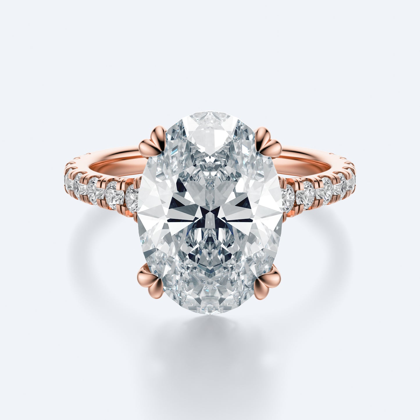 5 Carat Oval luna sol setting