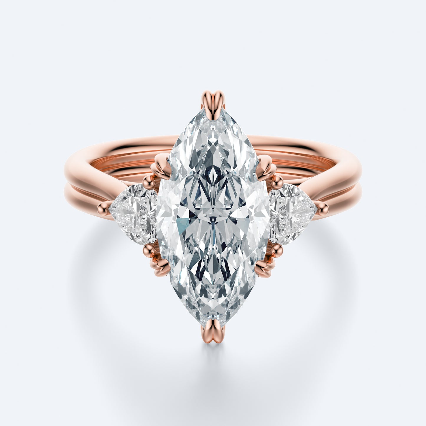 3 Carat Marquise crown of hearts setting