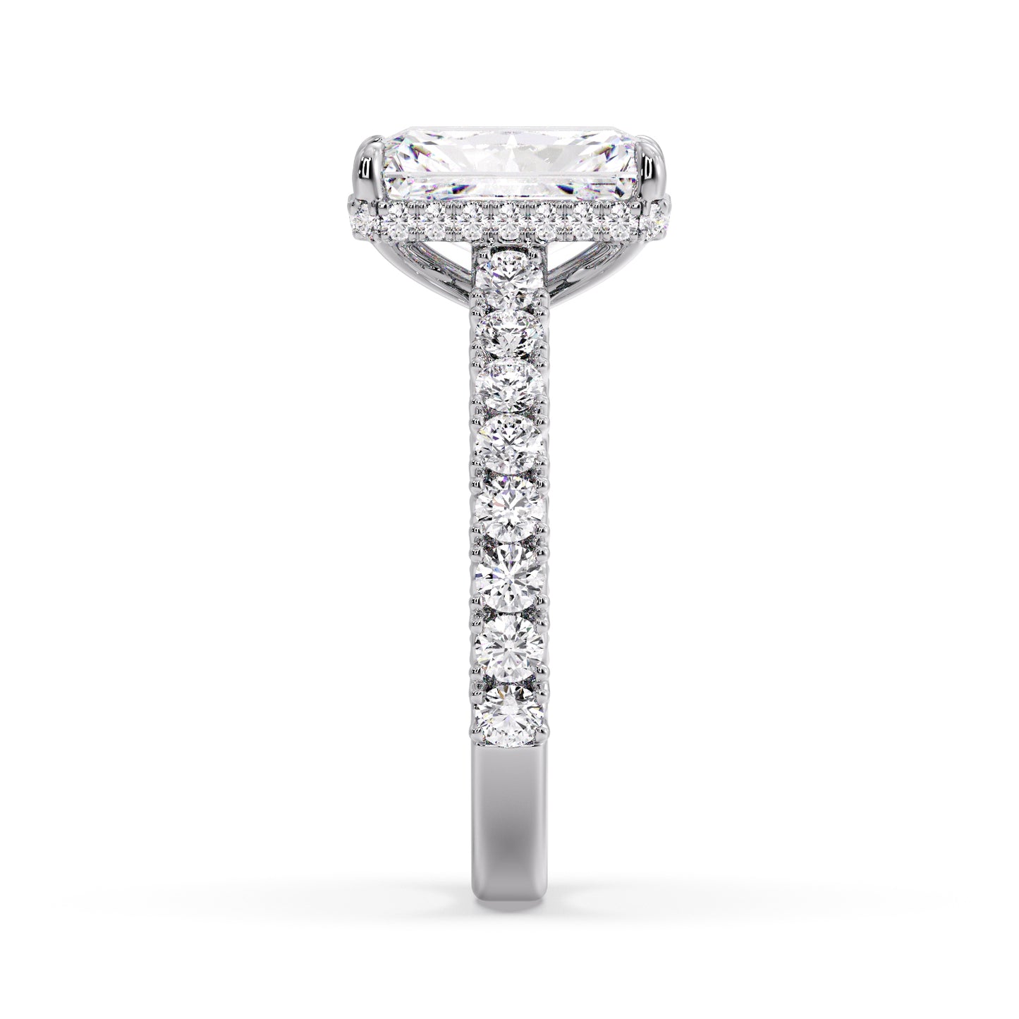 Radiant French pave ring