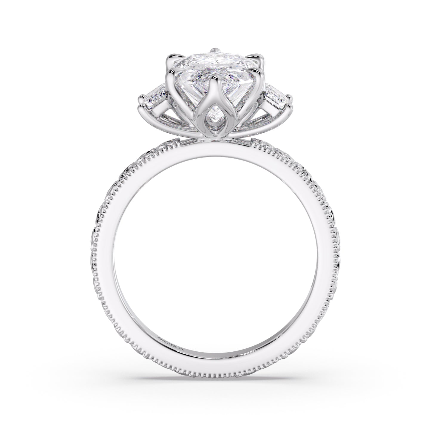 Dutch-Marquise, Emerald engraved ring