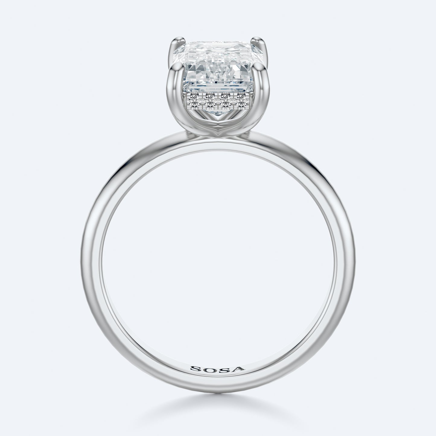 3CT Emerald solitaire setting