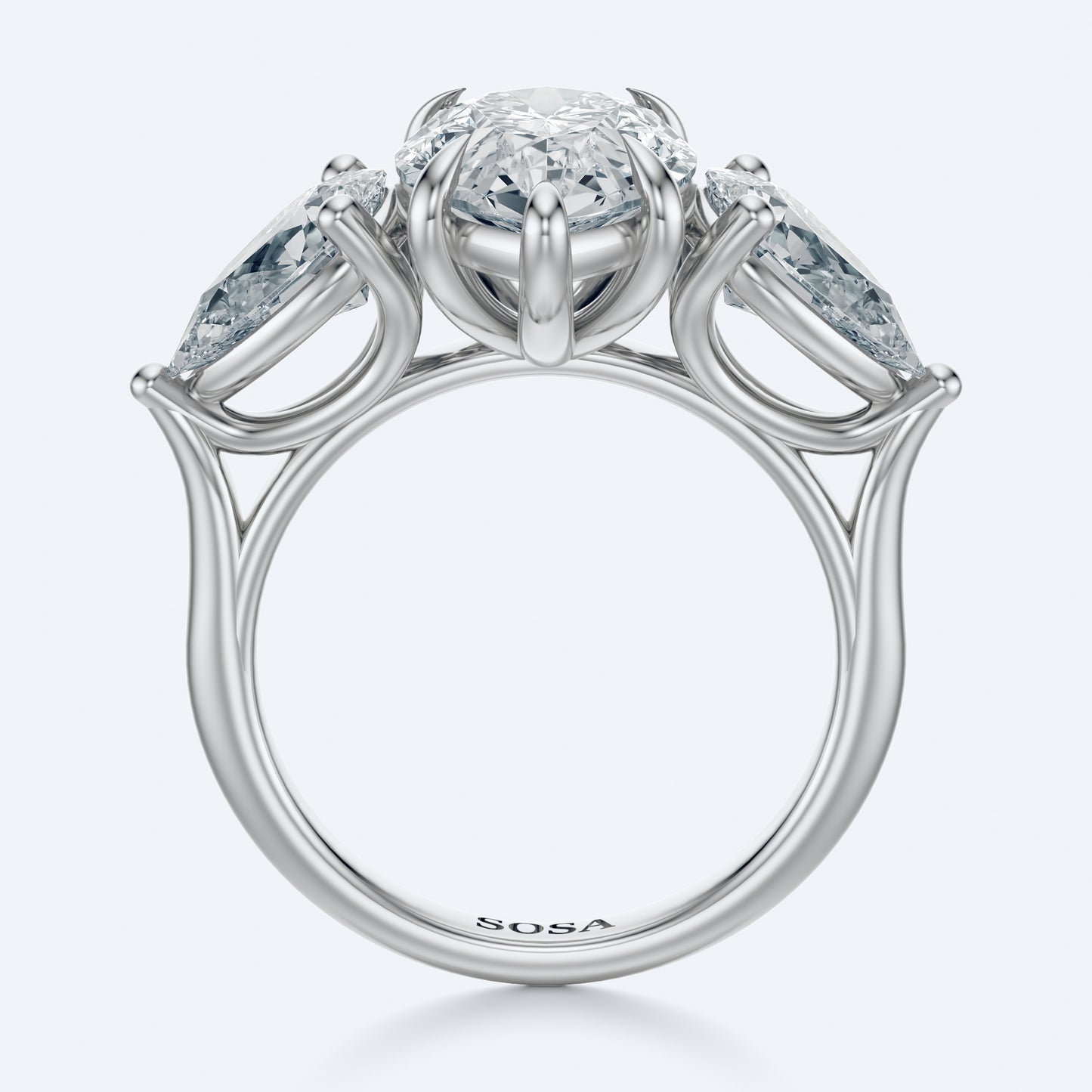 3 stone pear shape ring