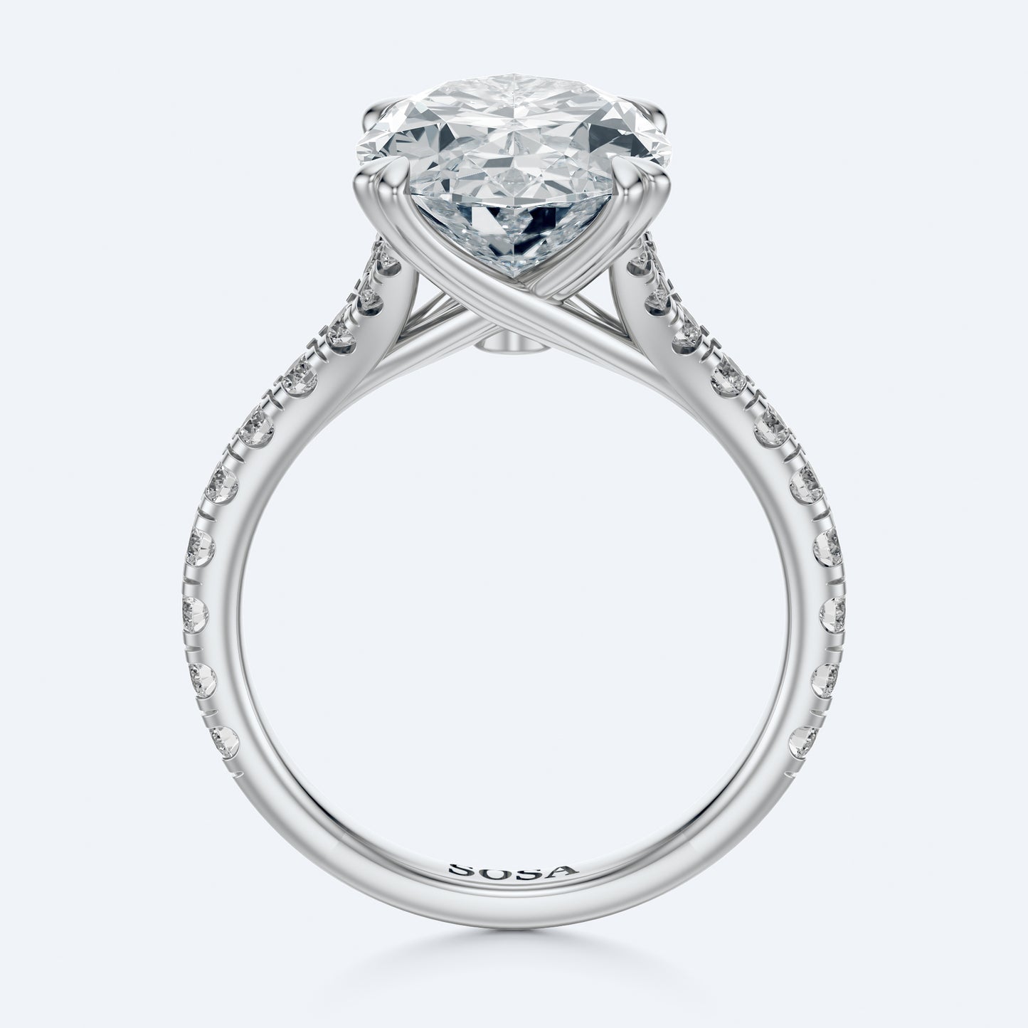 5 Carat Oval luna sol setting