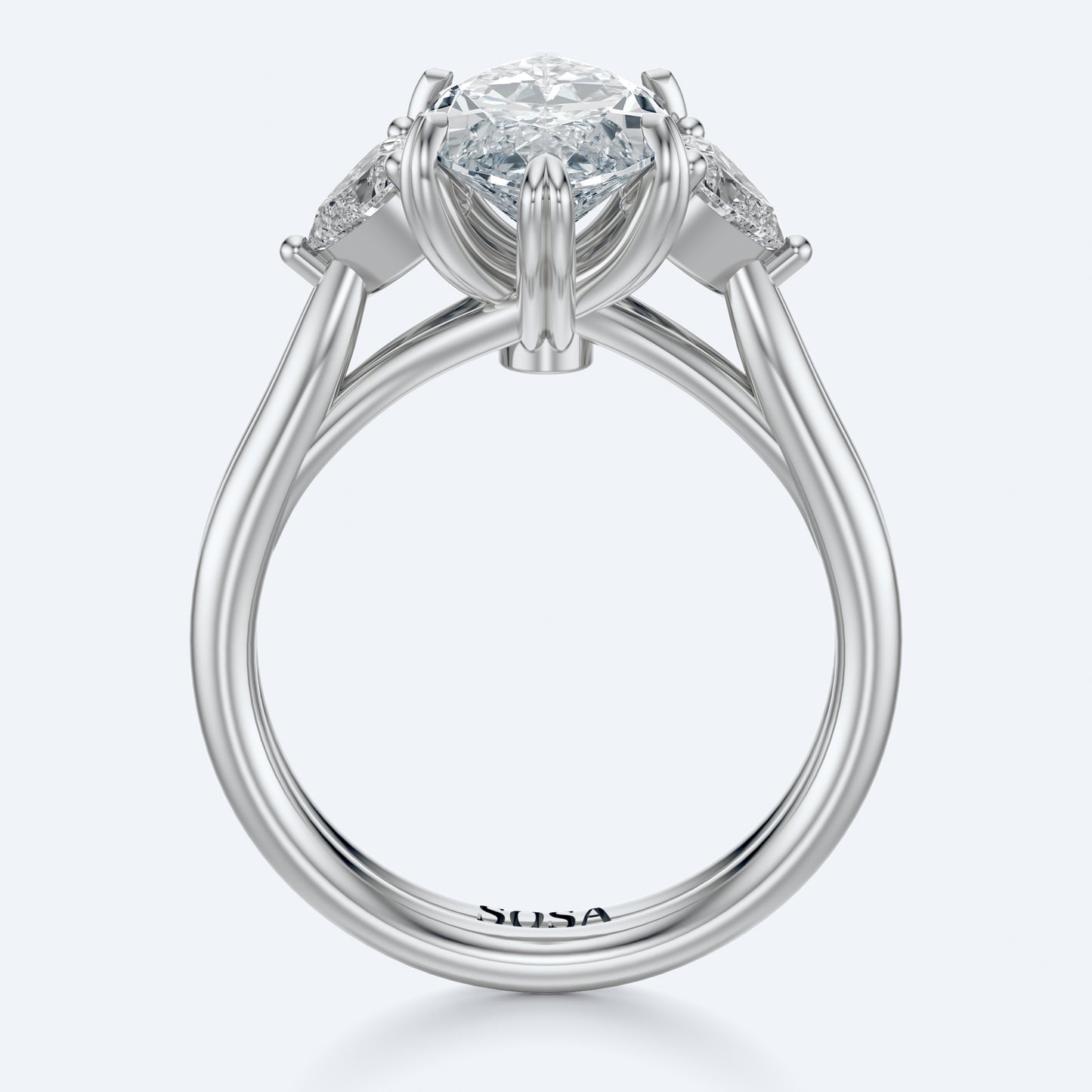 3 Carat Marquise crown of hearts setting