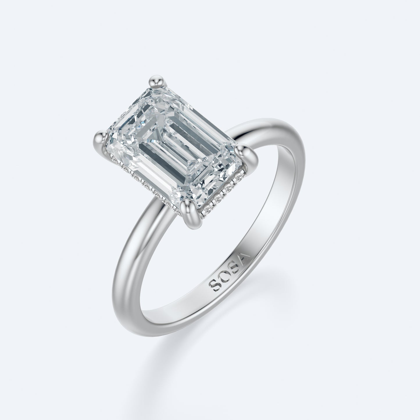 3CT Emerald solitaire setting