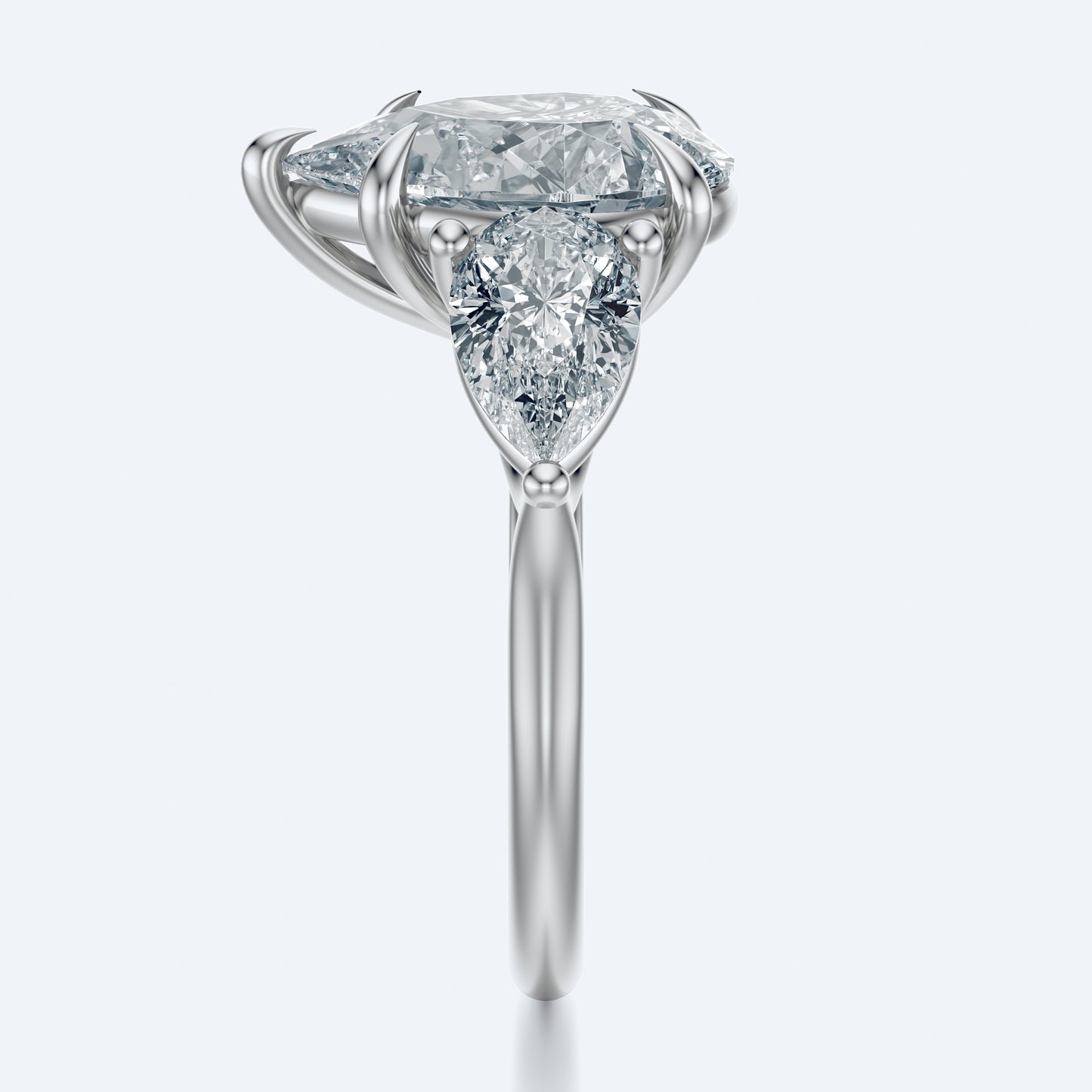 3 stone pear shape ring