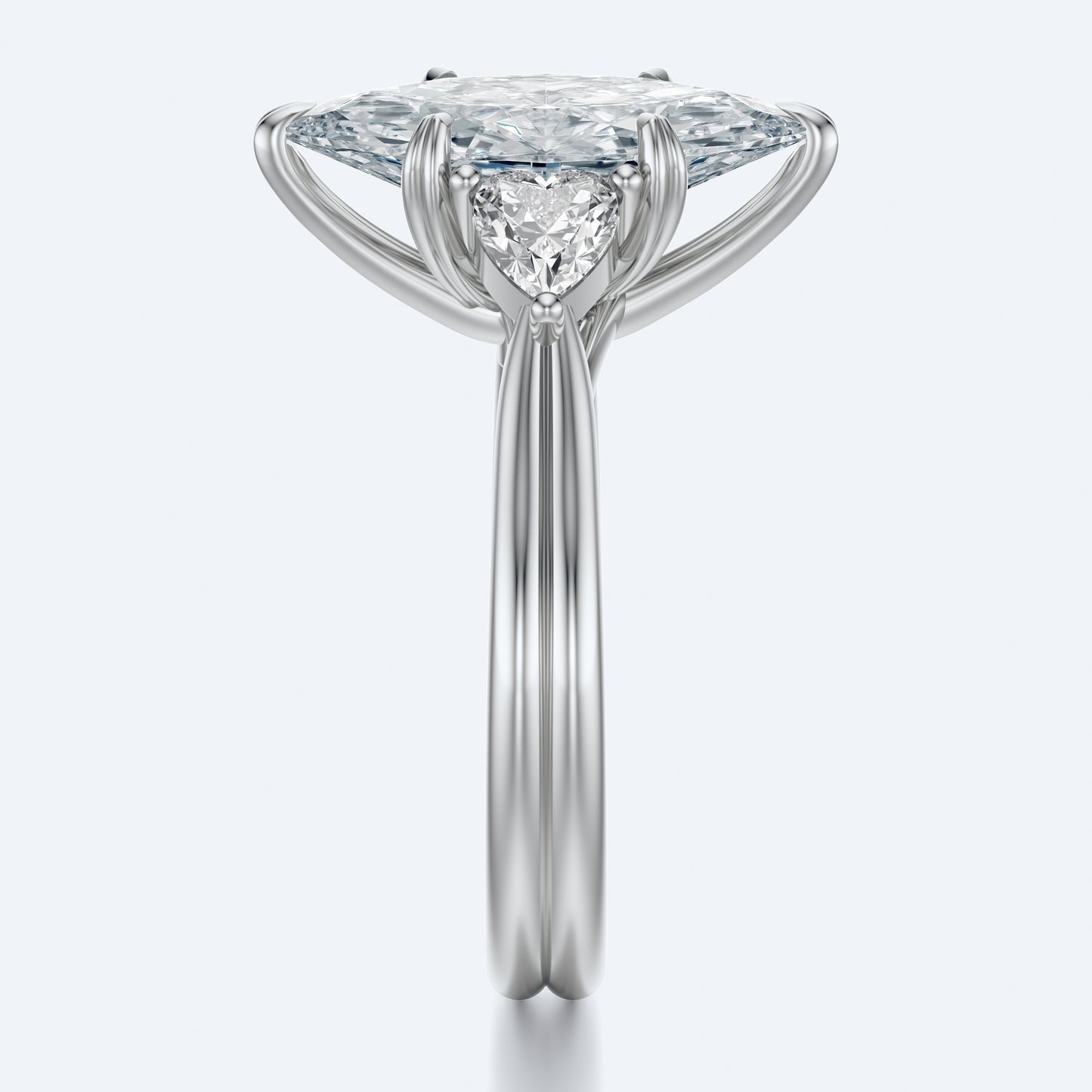 3 Carat Marquise crown of hearts setting