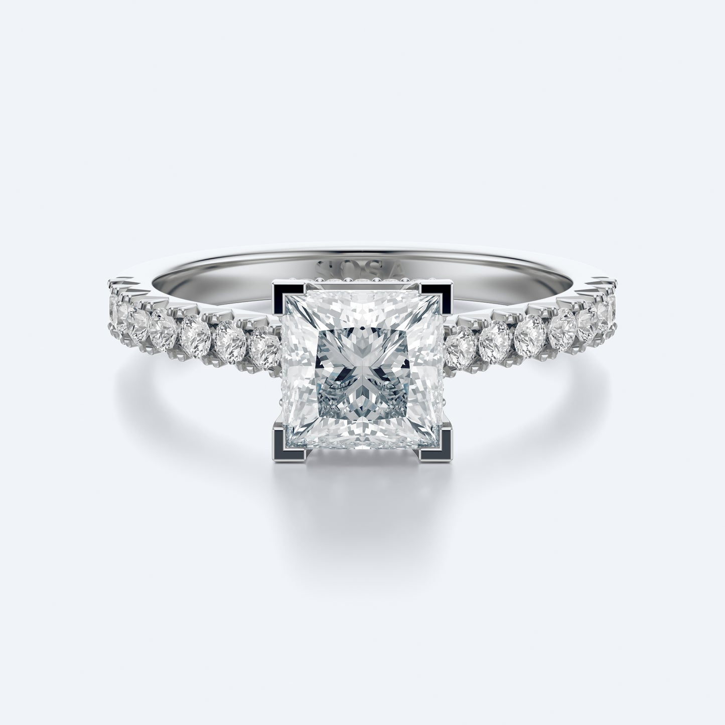 1.5 Carat princess cut luna setting