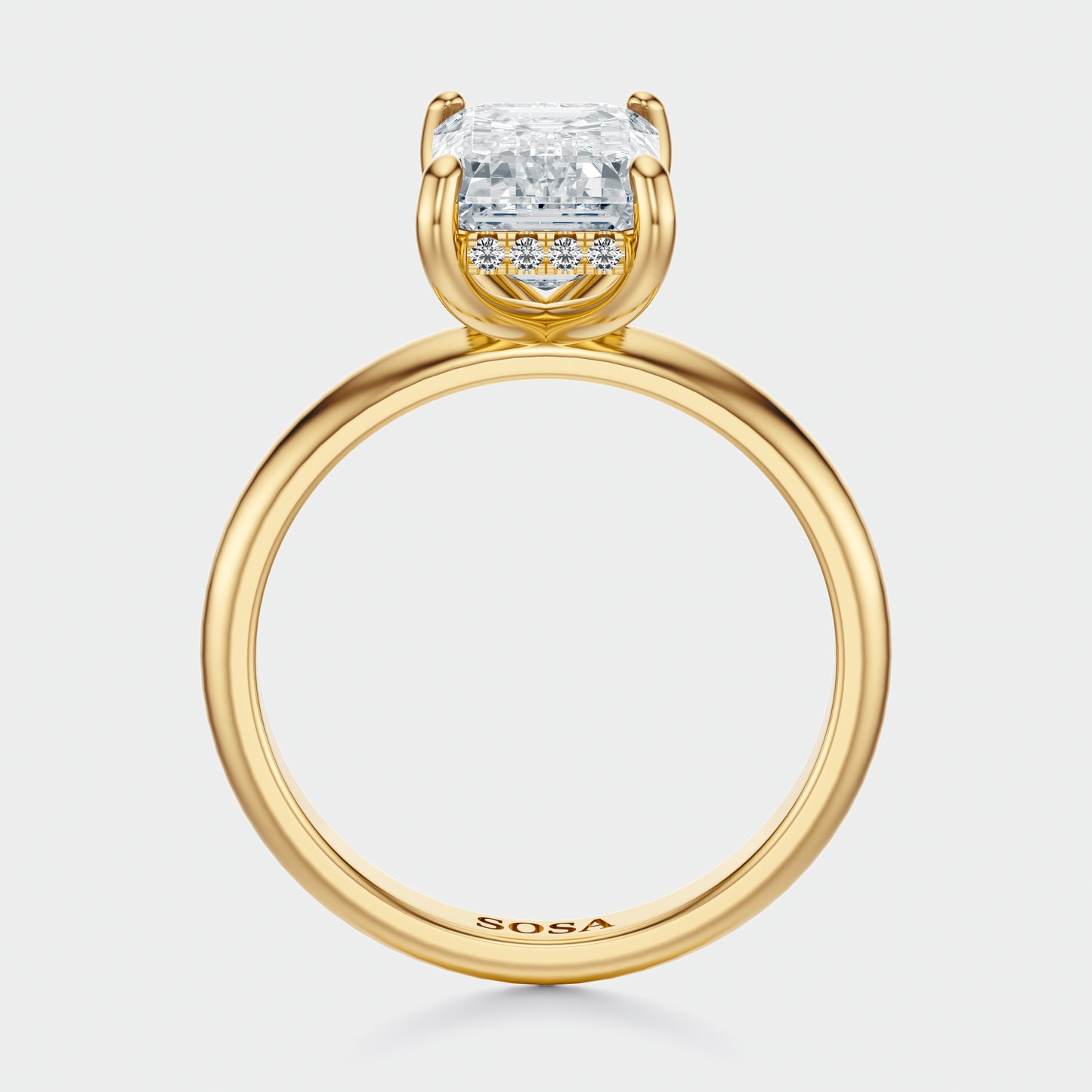 3CT Emerald solitaire setting