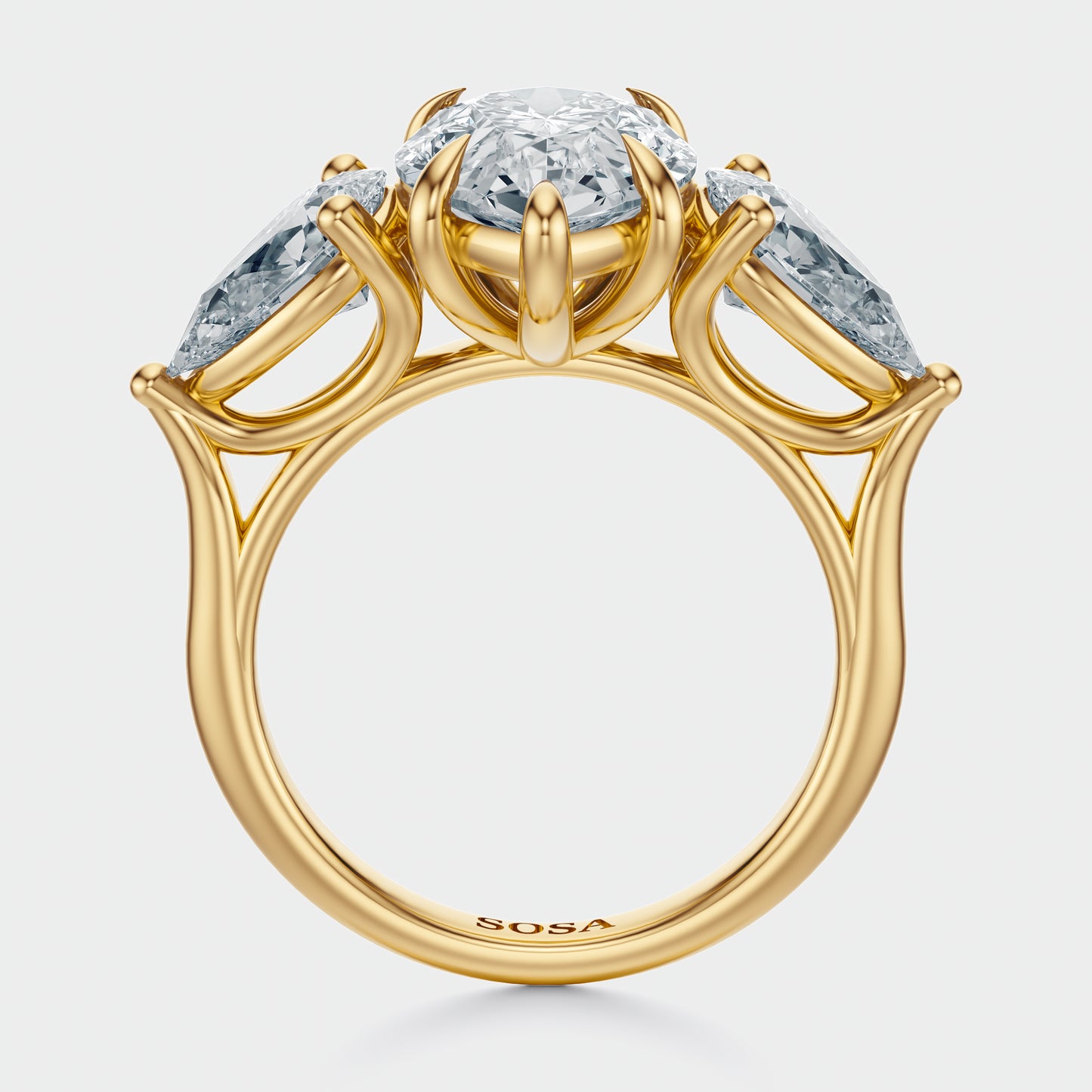 3 stone pear shape ring