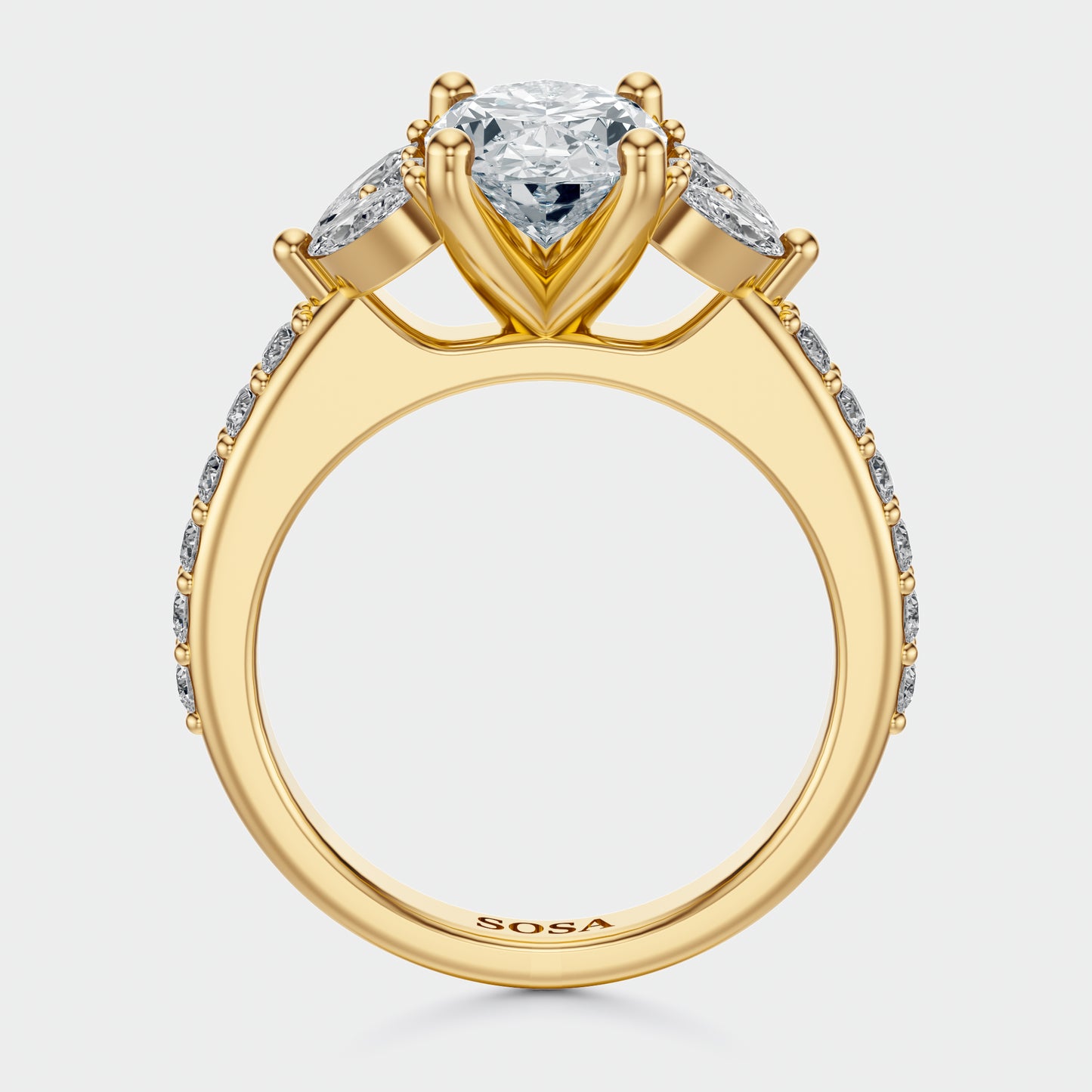 2 Carat Oval fleur de lune setting ring