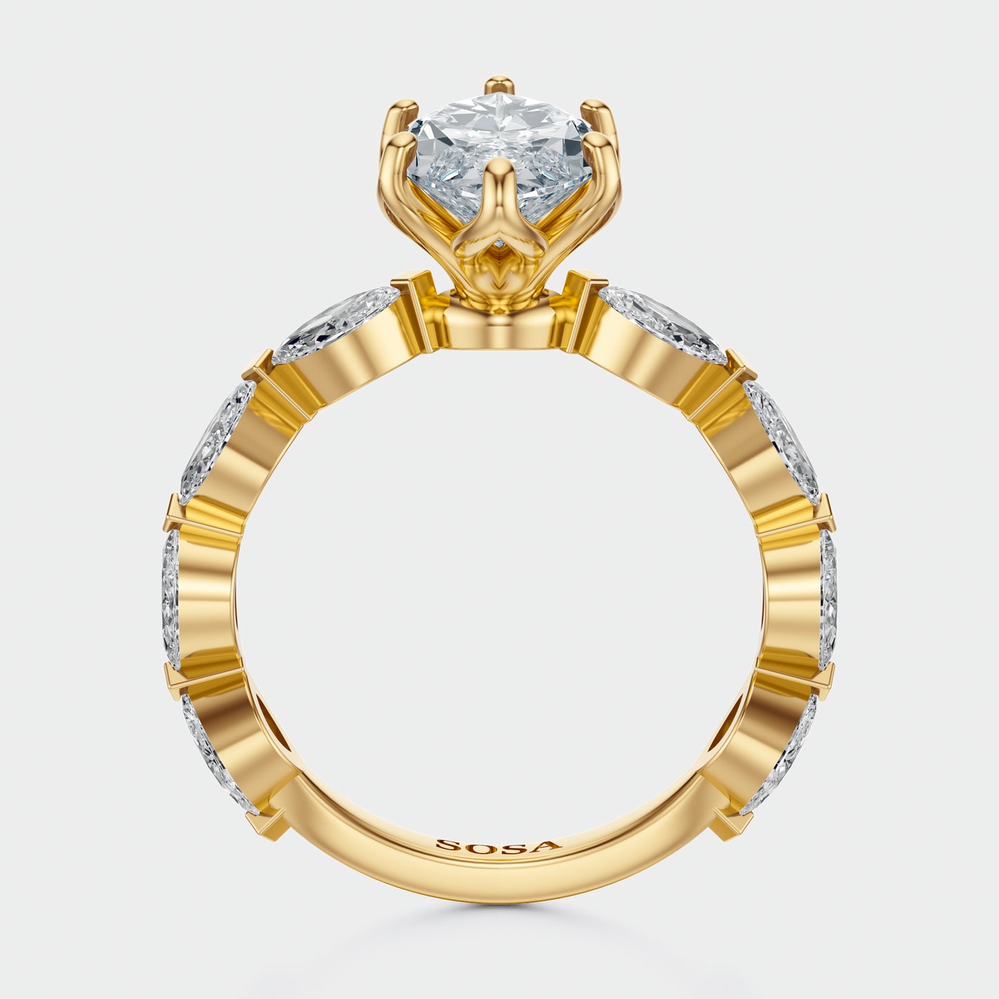 2 Carat marquise Vera Leaf setting