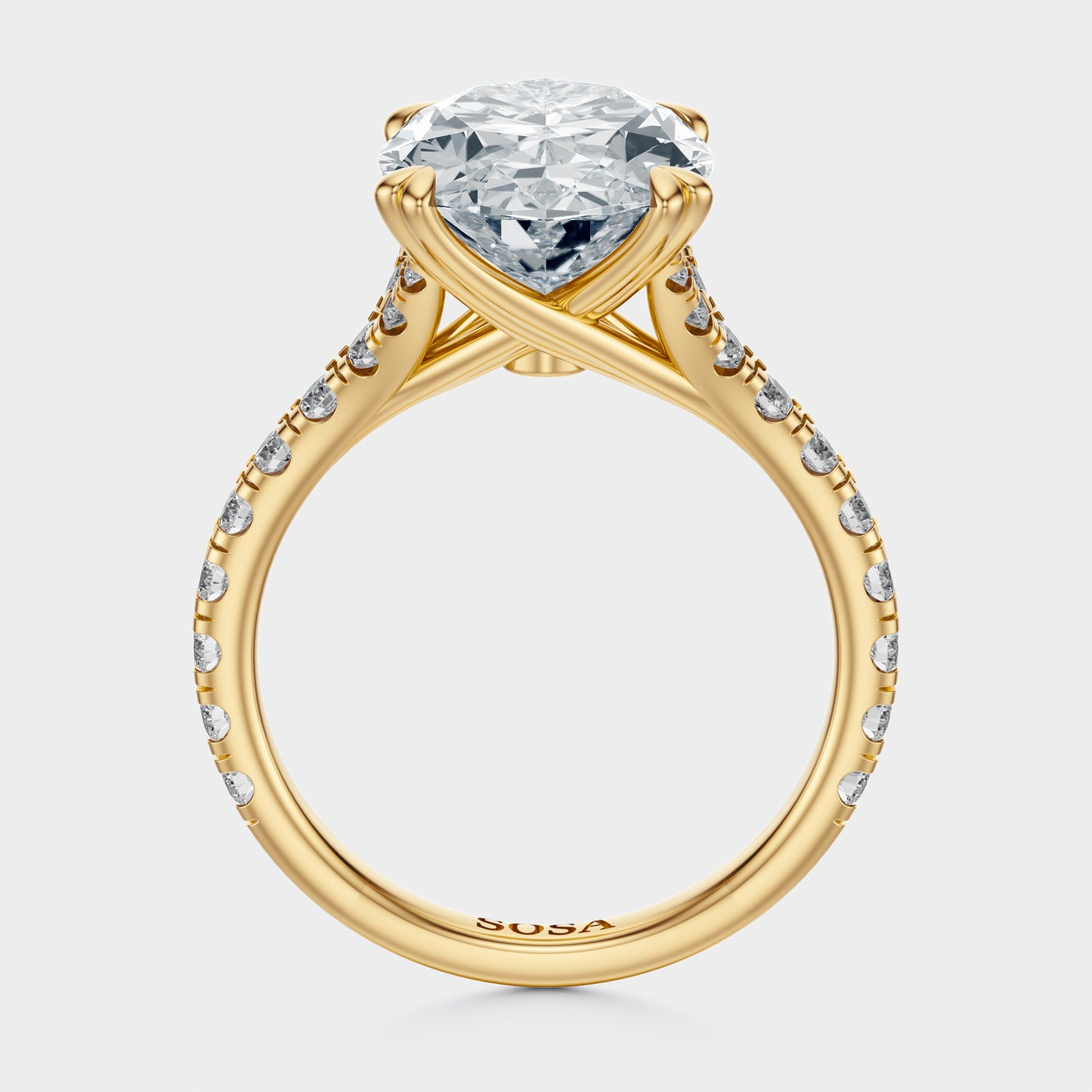 5 Carat Oval luna sol setting
