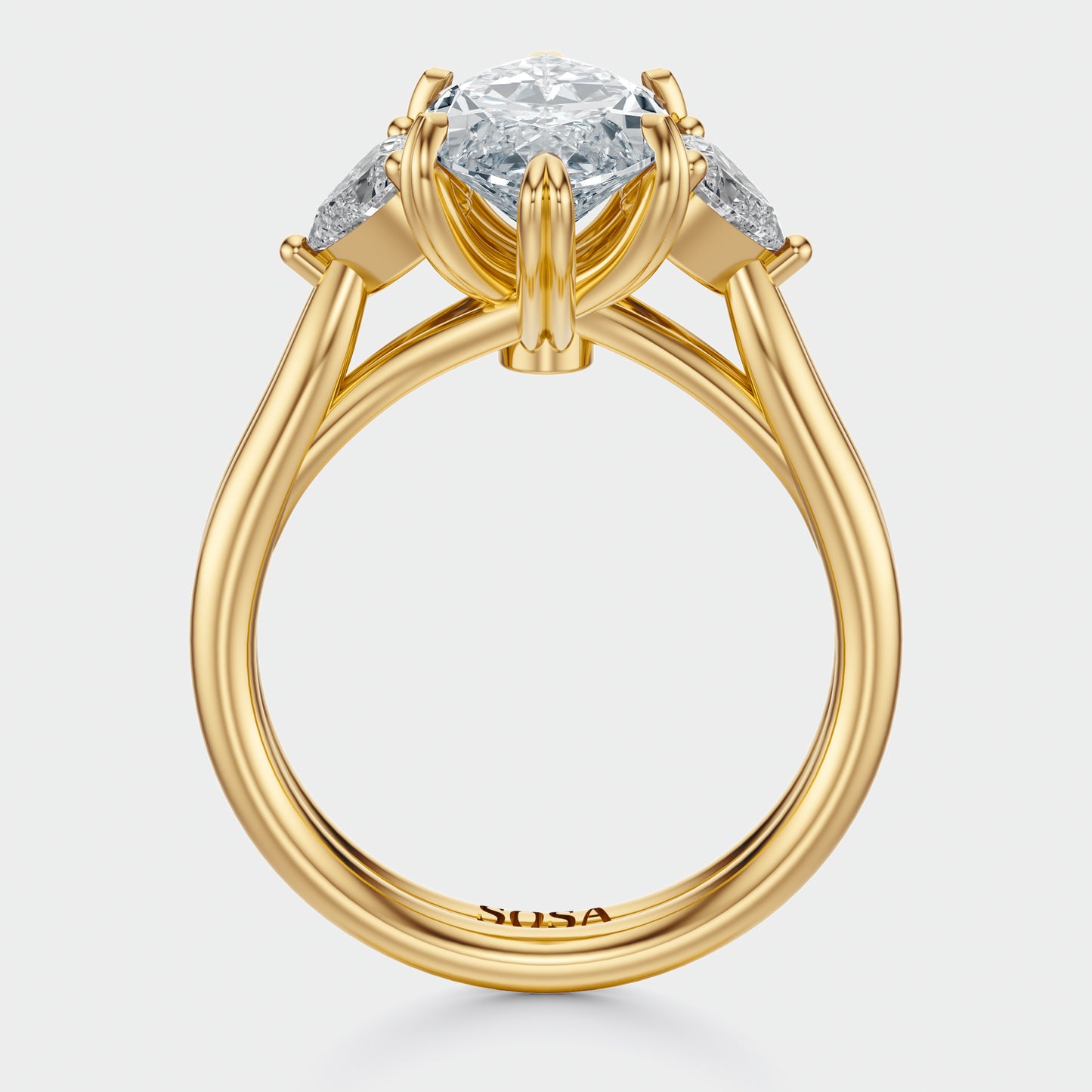 3 Carat Marquise crown of hearts setting