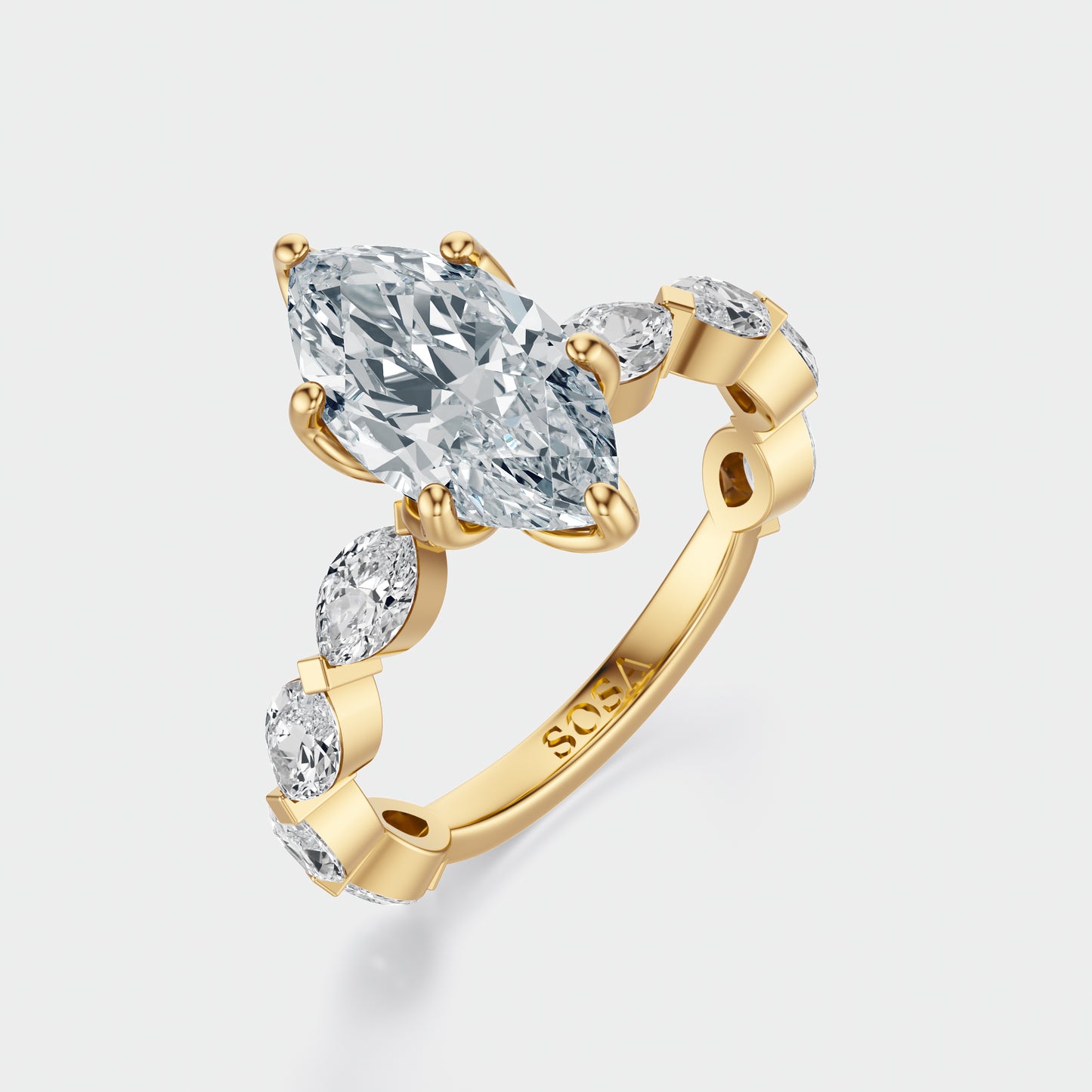 2 Carat marquise Vera Leaf setting