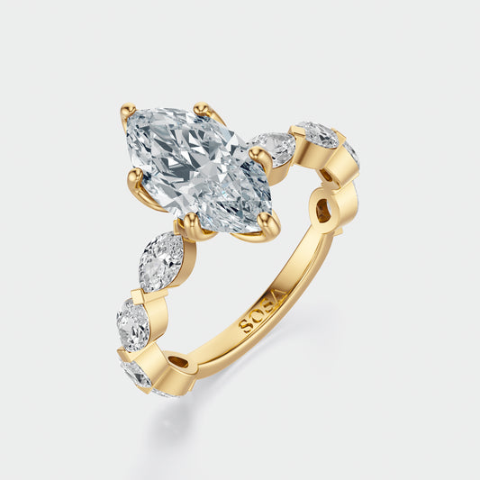 Marquise Vera Leaf setting