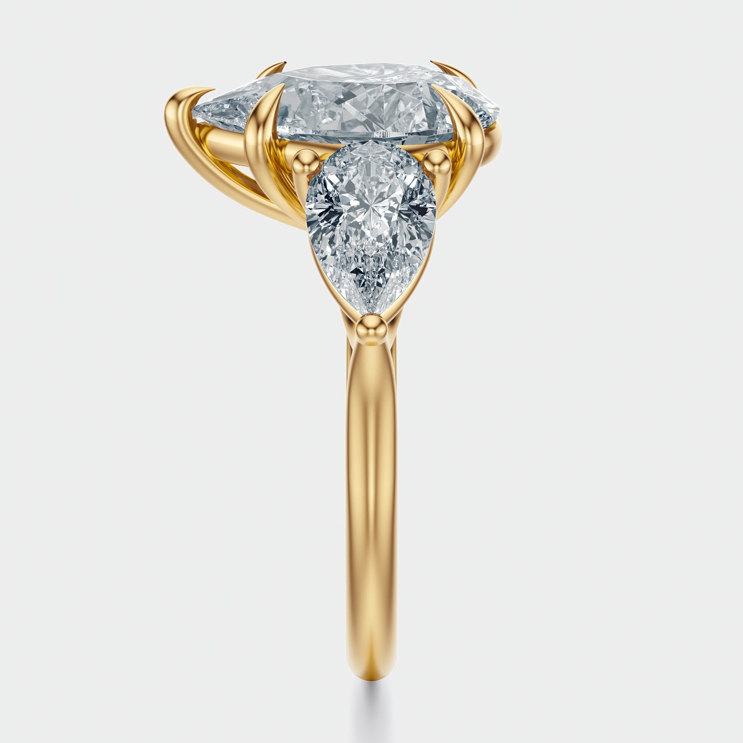 3 stone pear shape ring