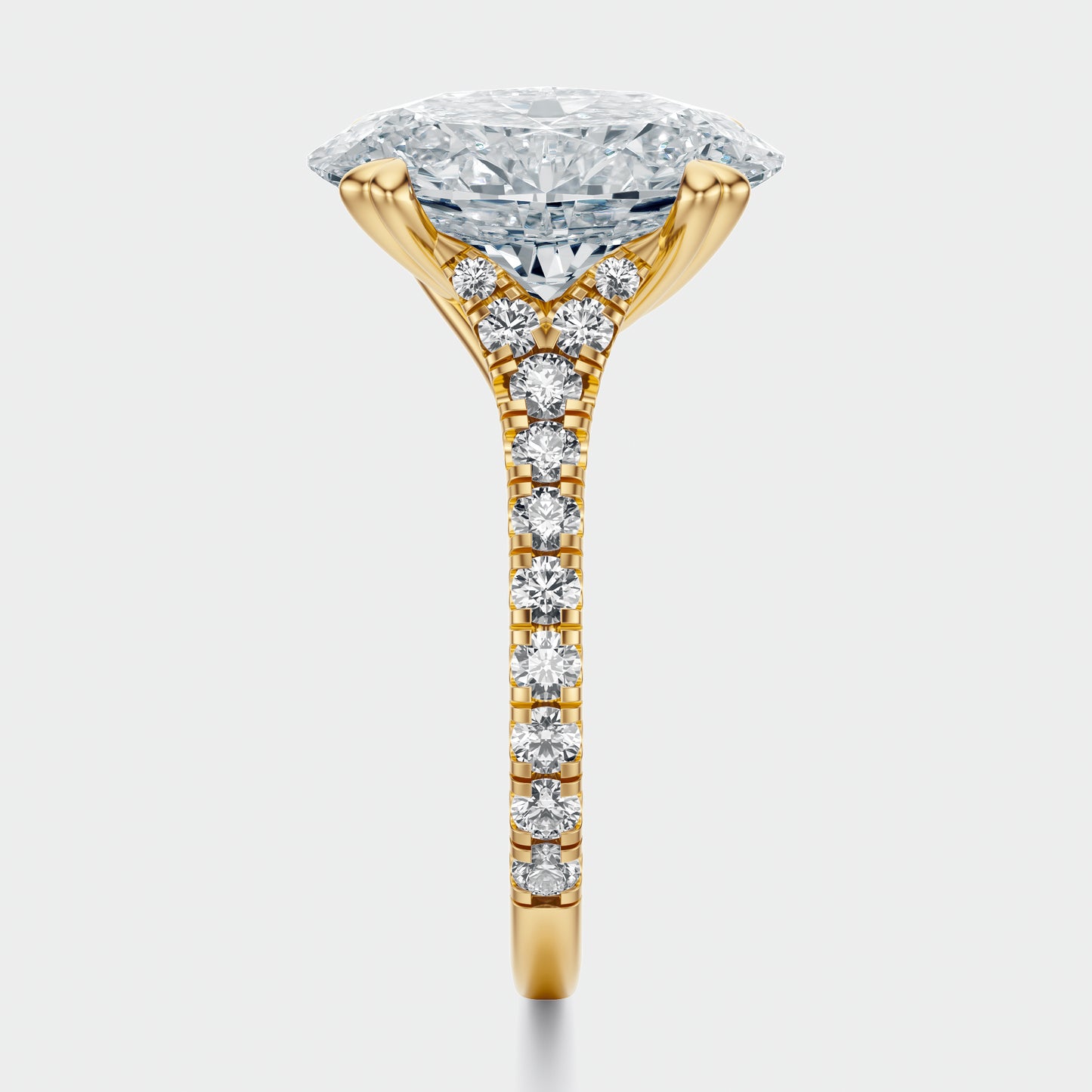 5 Carat Oval luna sol setting