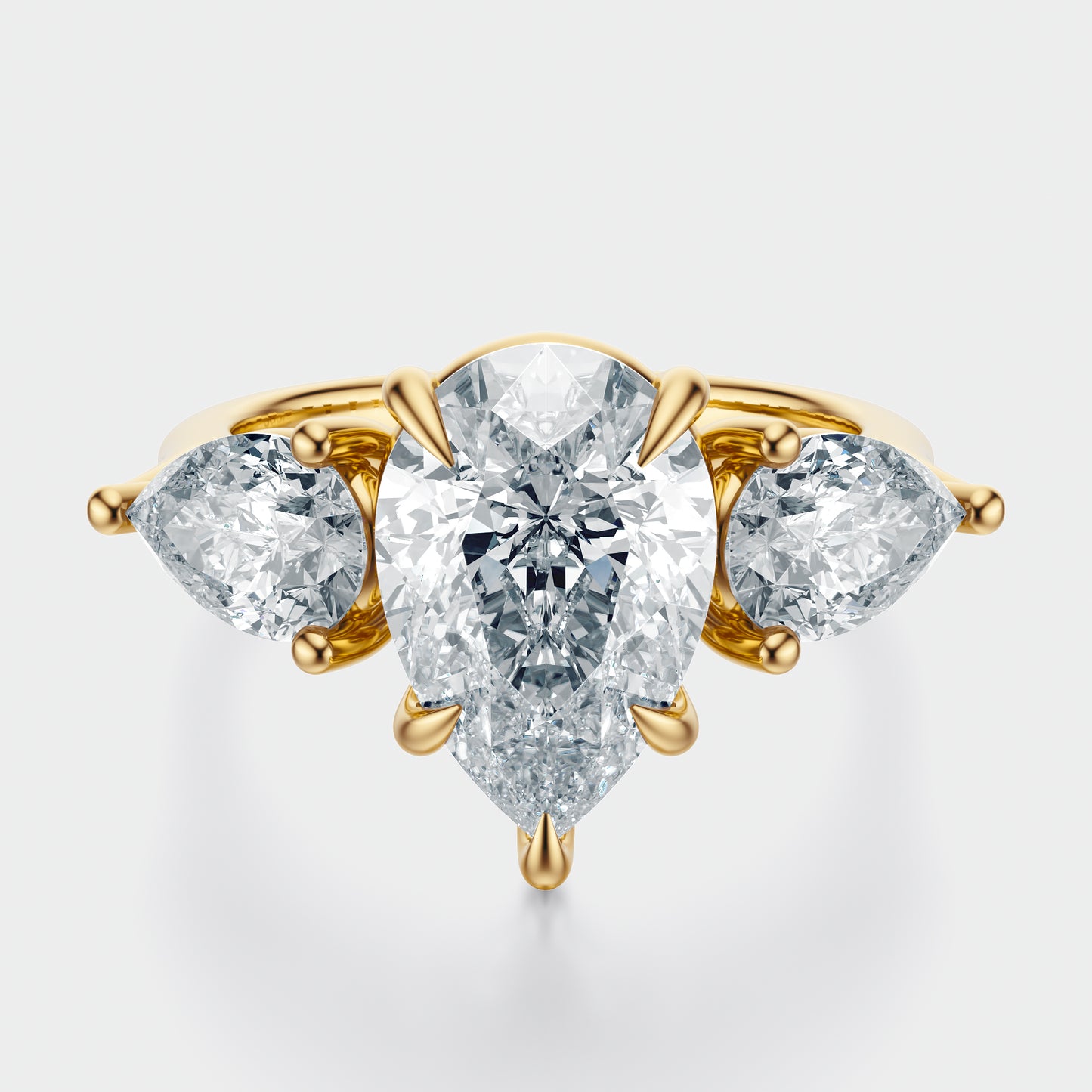 3 stone pear shape ring