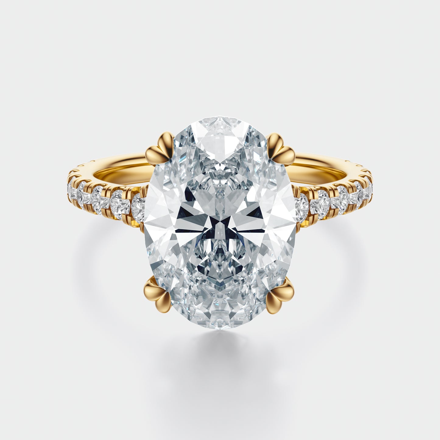 5 Carat Oval luna sol setting