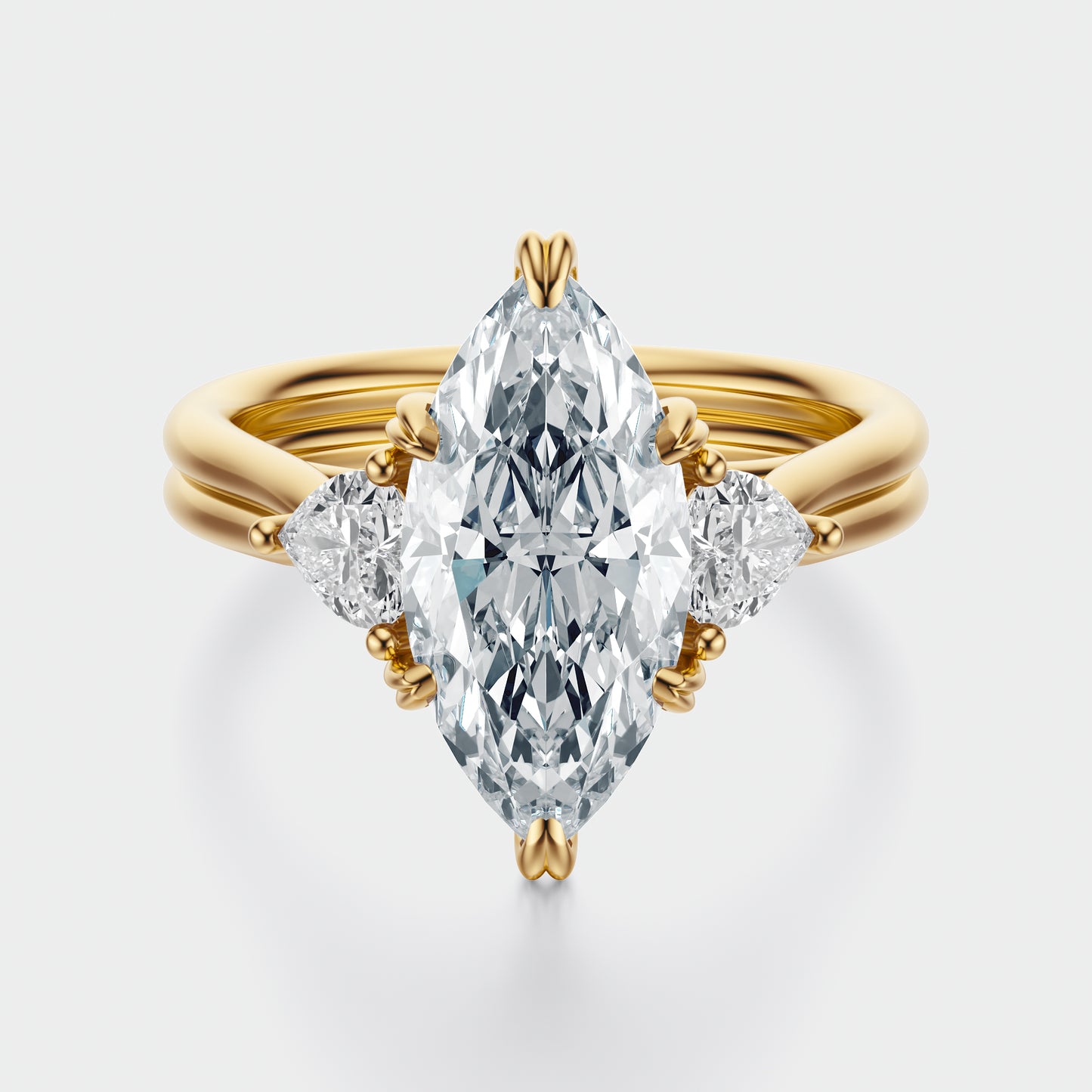 3 Carat Marquise crown of hearts setting