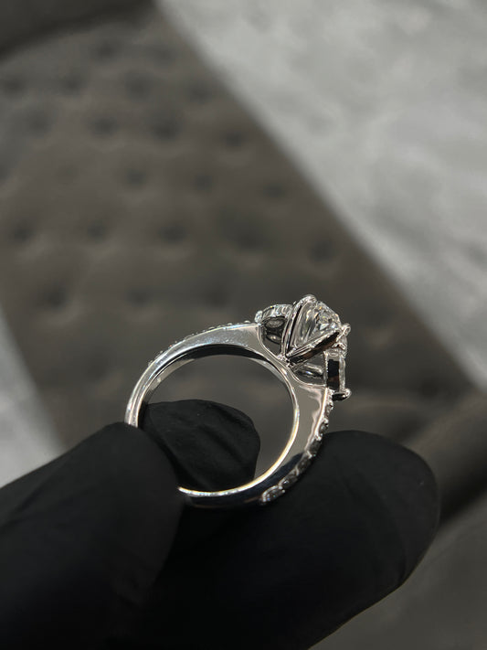 2 Carat Oval fleur de lune setting ring